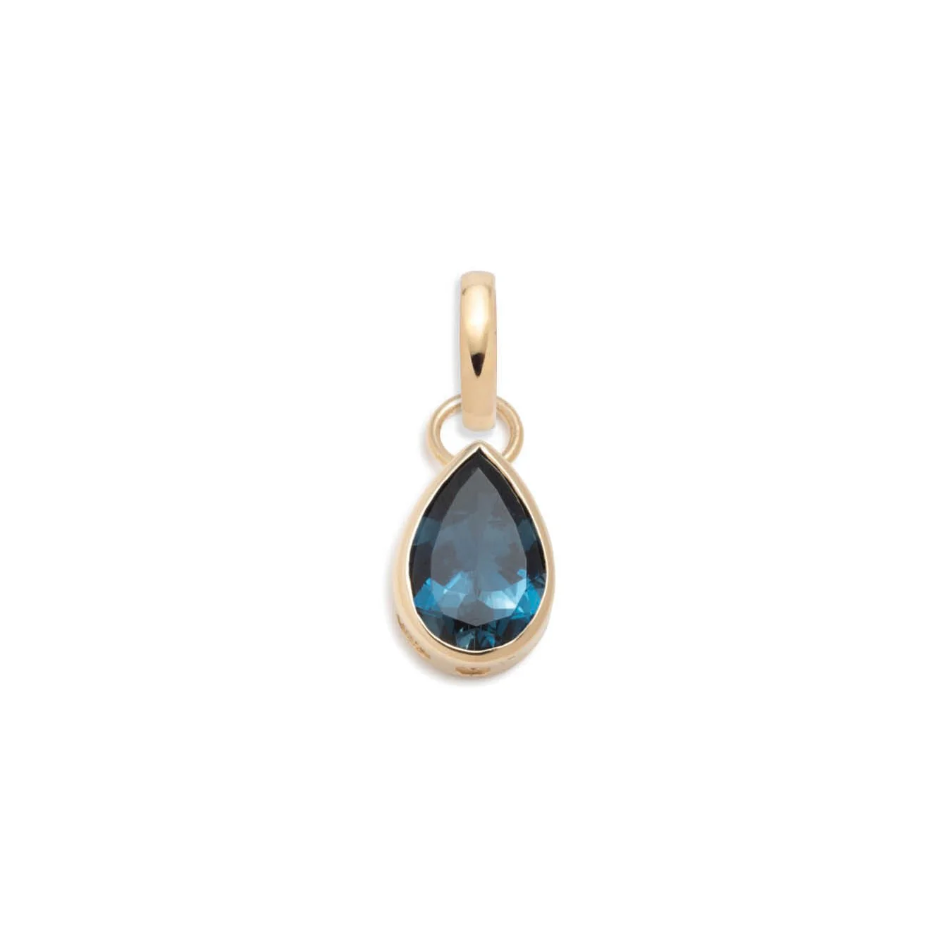 True Love | Forever & Always a Pair Pear Pendant | London Blue Topaz, Yellow Gold
