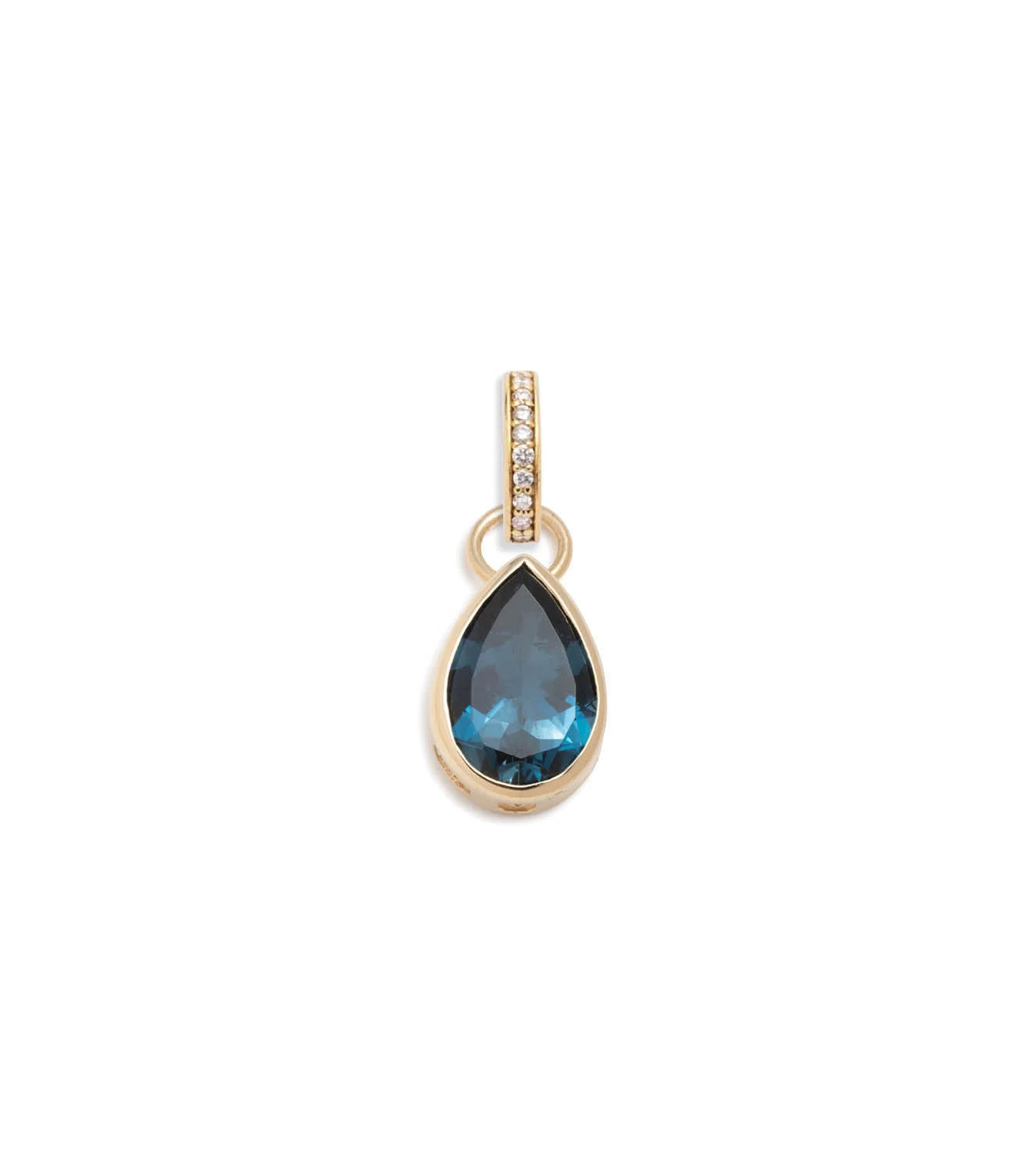 True Love | Forever & Always a Pair Pear Pendant | London Blue Topaz, Yellow Gold - Image 2