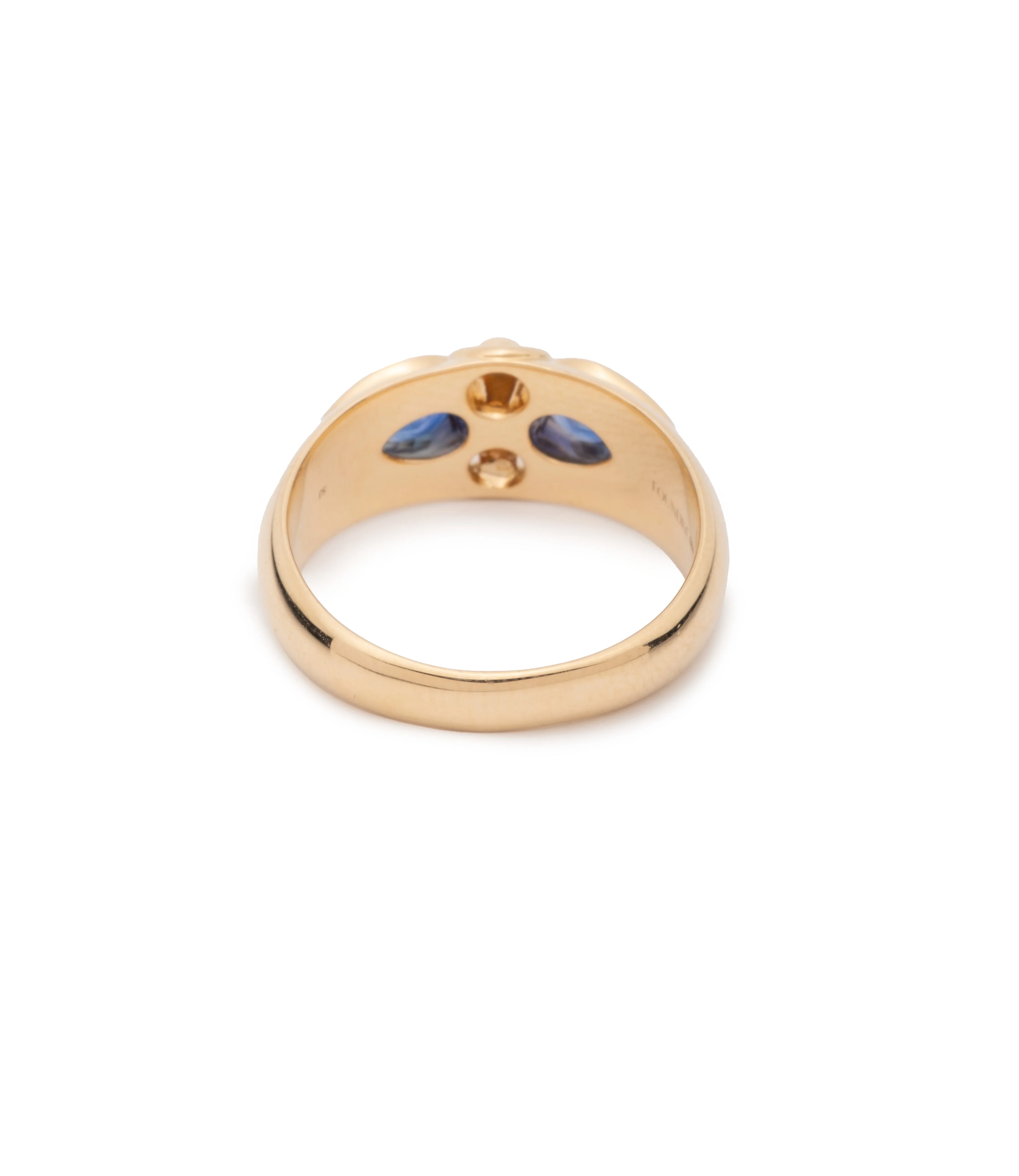 True Love | Forever & Always a Pair Gemstone Ring | Blue Sapphire, Yellow Gold - Image 4