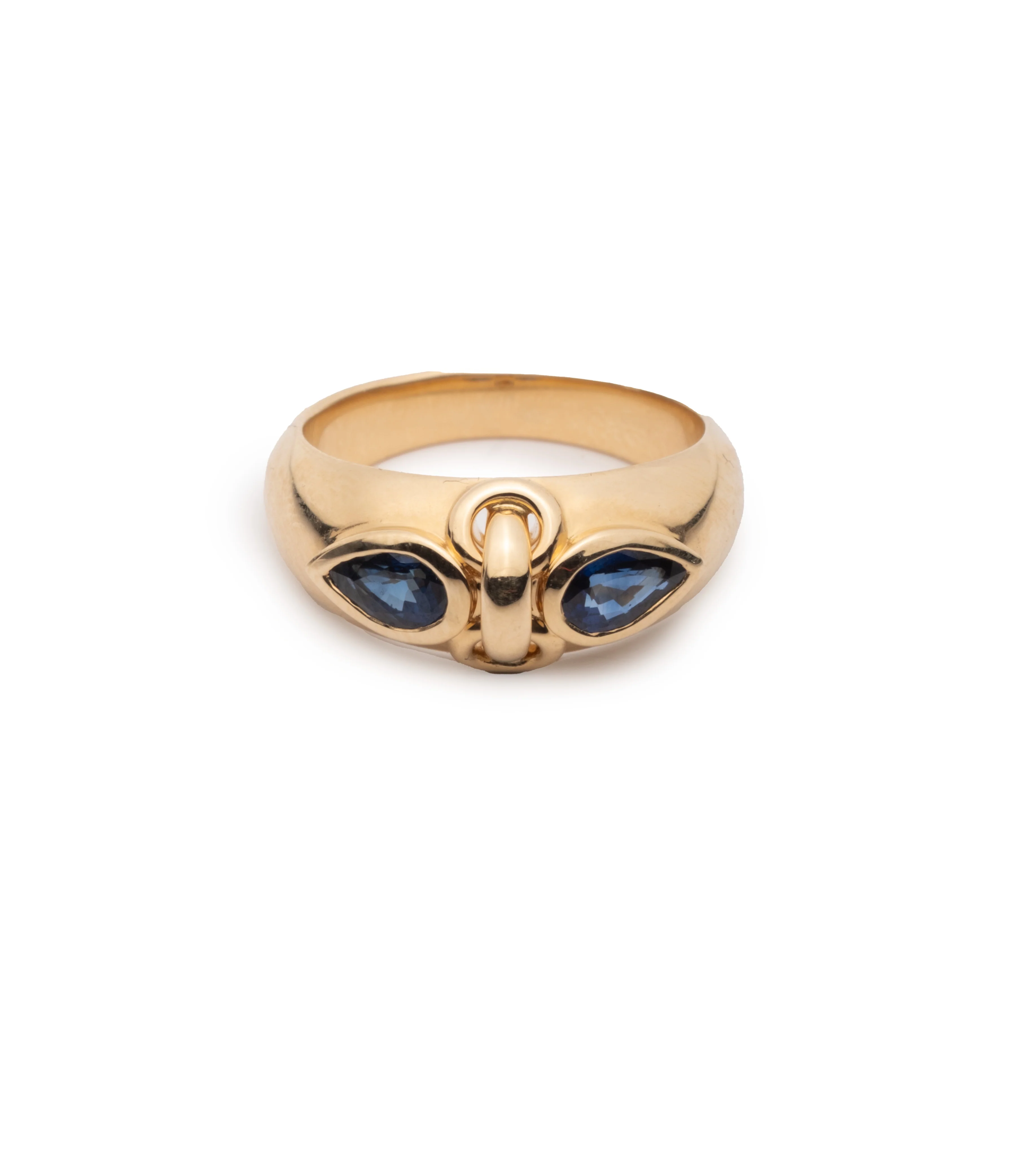 True Love | Forever & Always a Pair Gemstone Ring | Blue Sapphire, Yellow Gold - Image 5