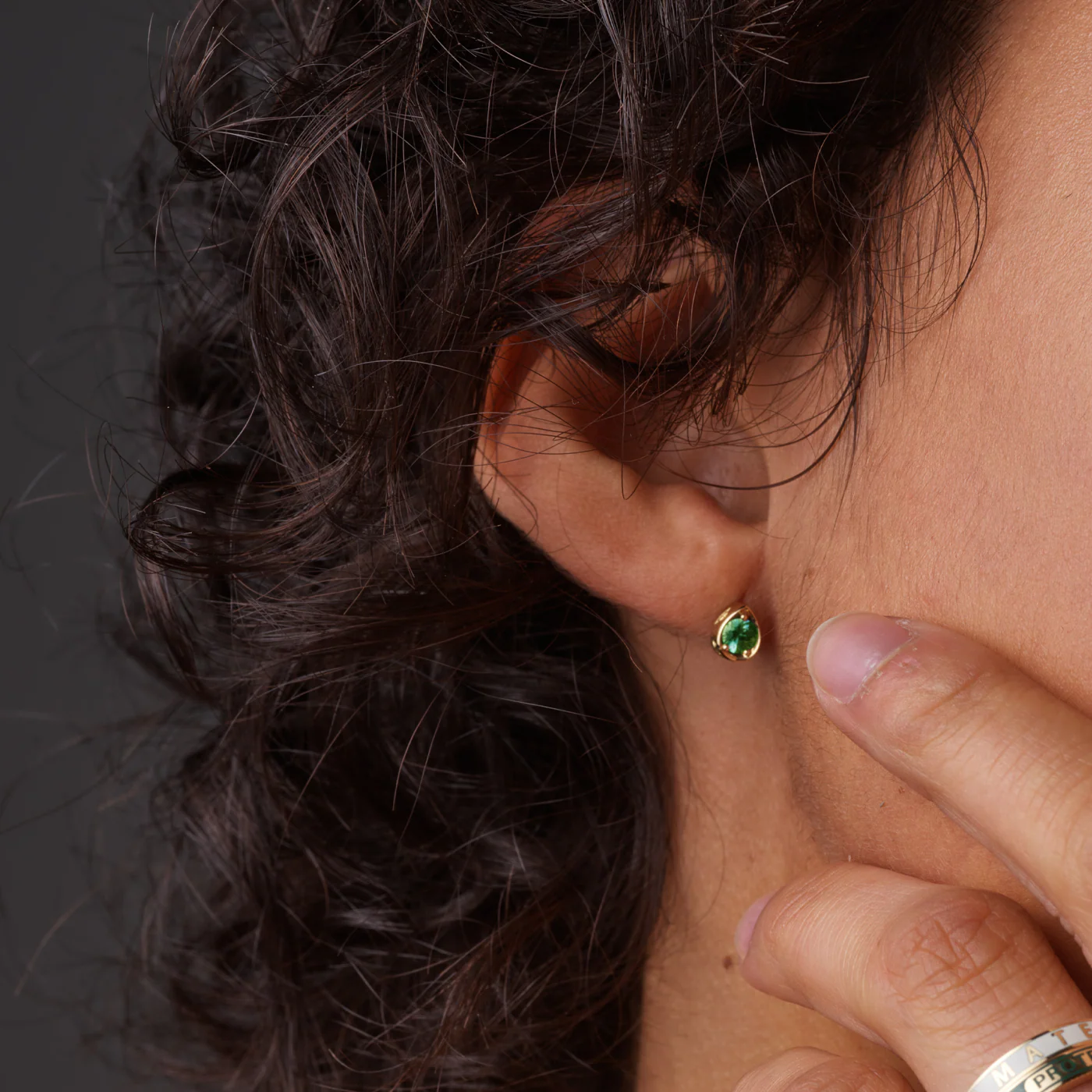 True Love | Forever & Always a Pair Gemstone Stud 0.2ct | Emerald, Yellow Gold - Image 3