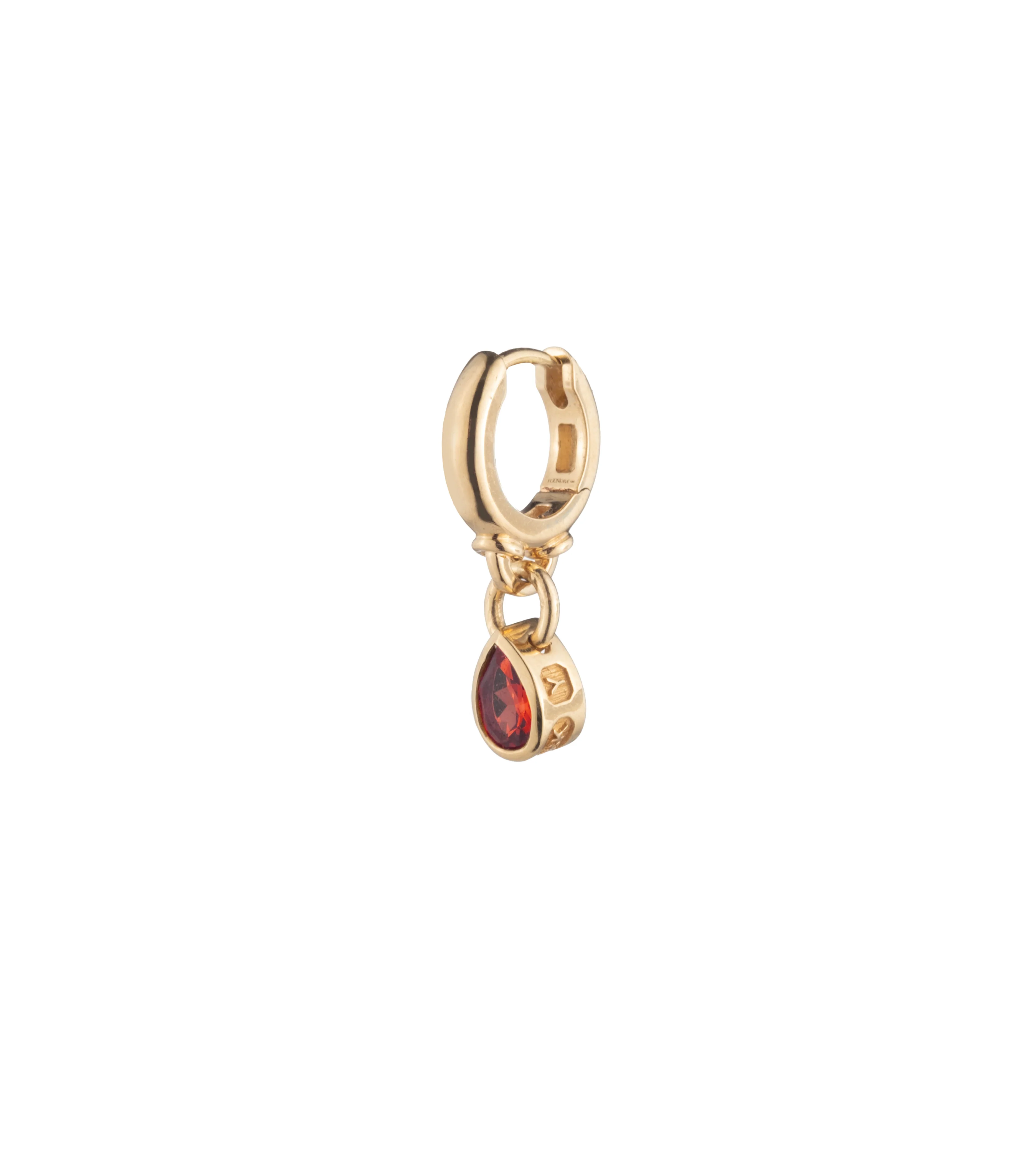 True Love | Forever & Always a Pair Hoop Earring | Ruby, Yellow Gold - Image 2