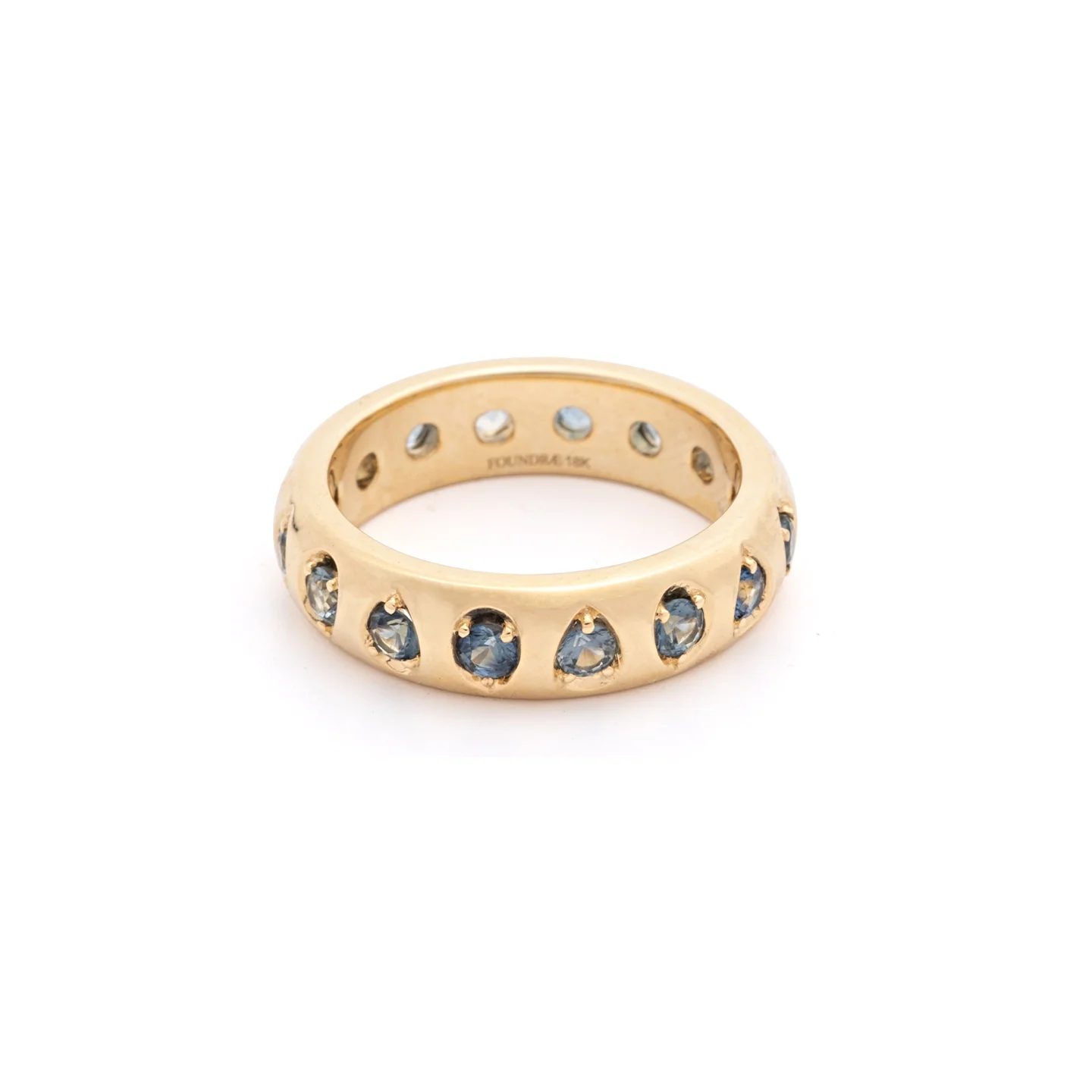 True Love | Forever & Always a Pair Gemstone Band | Sapphire, Yellow Gold - Image 3