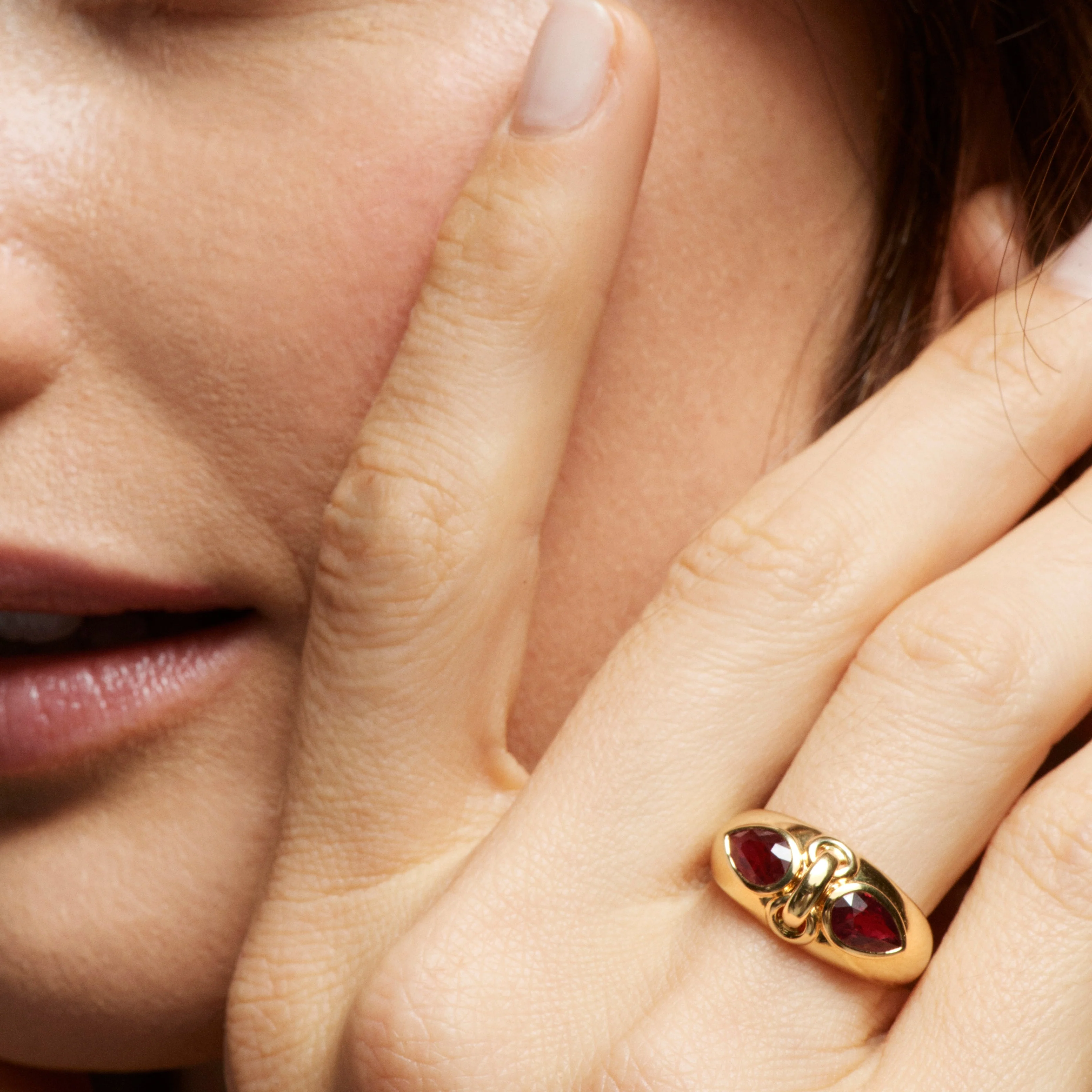 True Love | Forever & Always a Pair Gemstone Ring | Ruby, Yellow Gold - Image 3