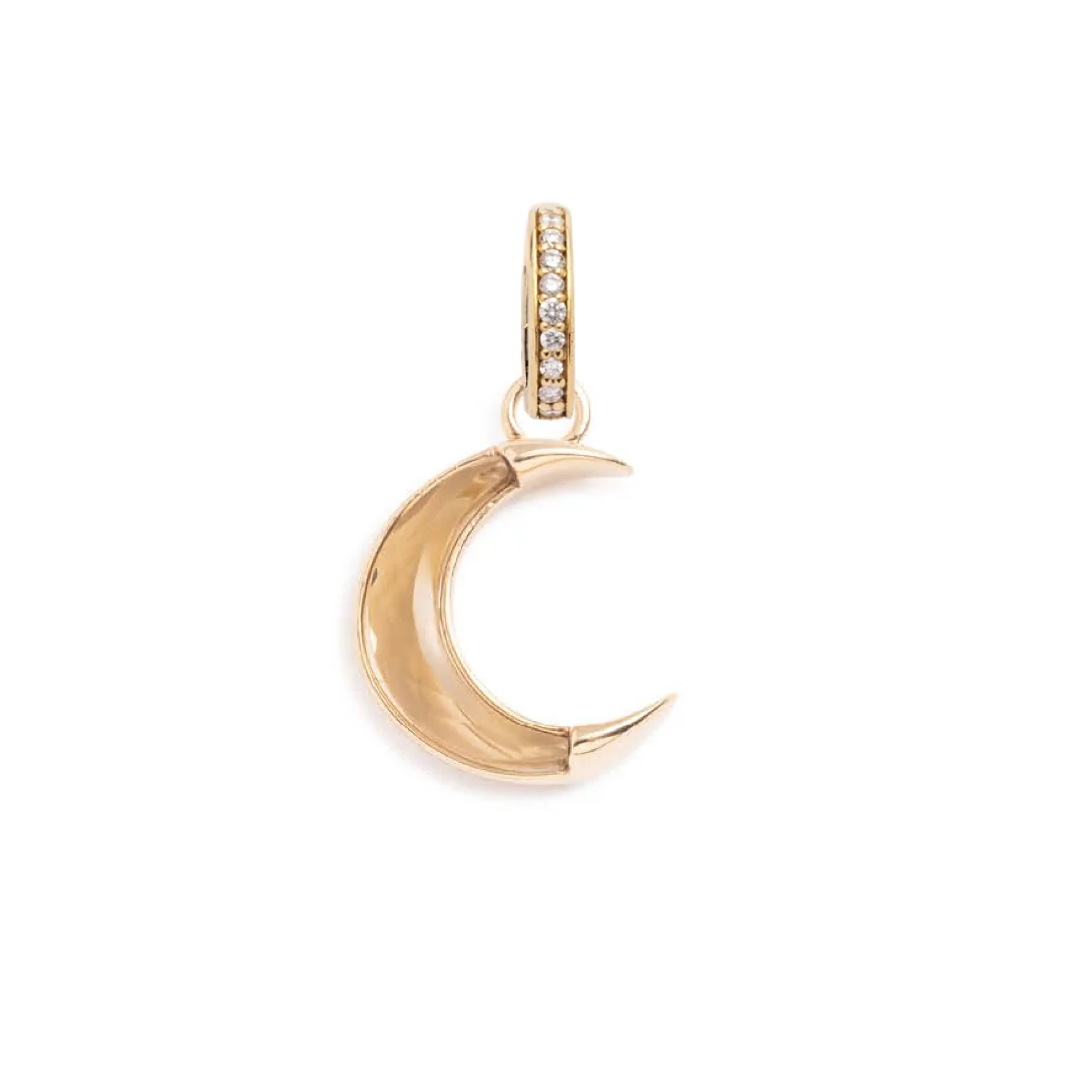 Infinite Gratitude | Gemstone Crescent Small Pendant | Champagne Citrine, Yellow Gold - Image 3