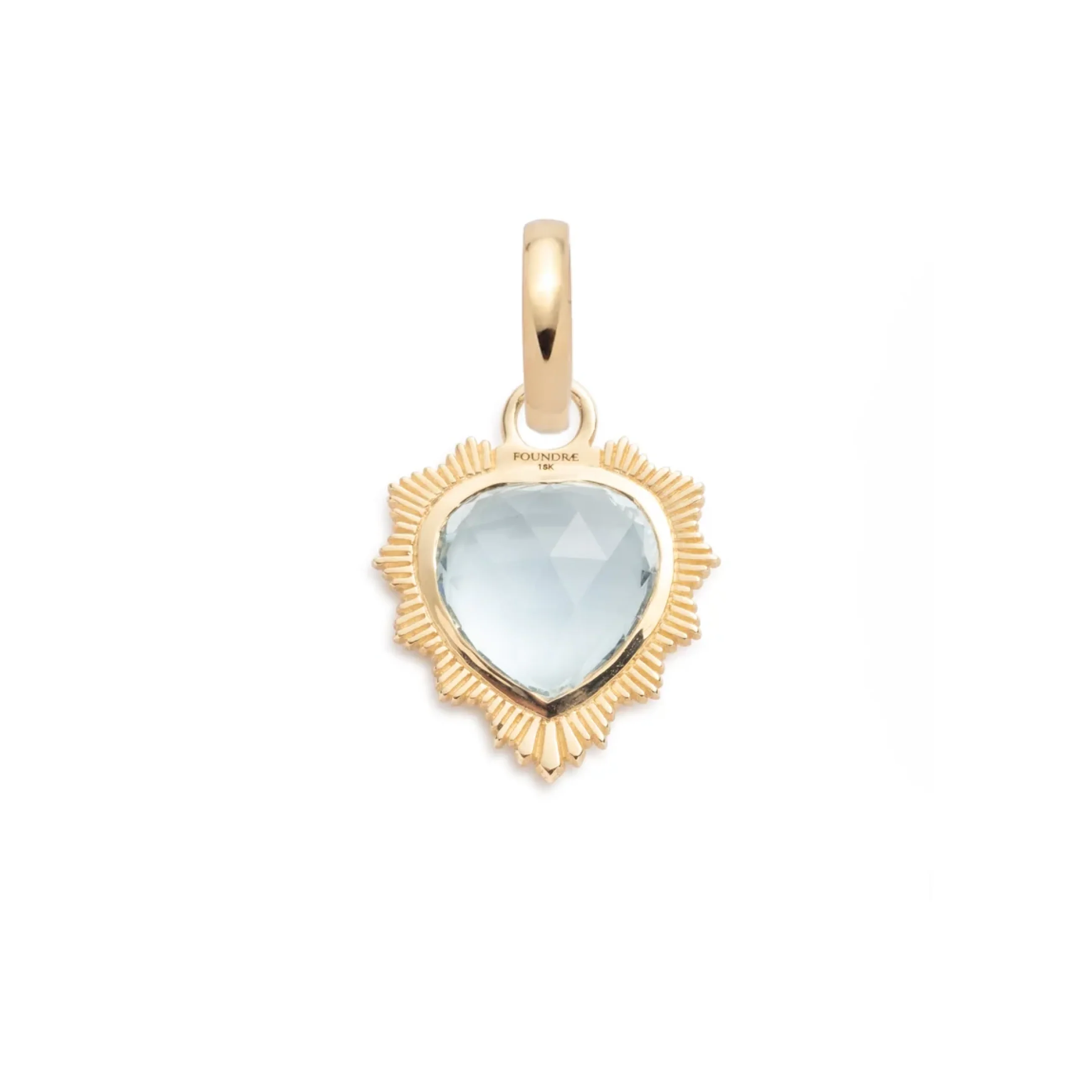 True Love | Gemstone Heart Medallion | Aquamarine, Yellow Gold - Image 3