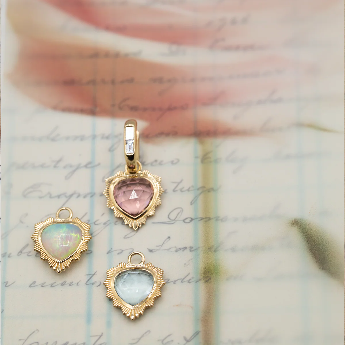 True Love | Gemstone Heart Medallion | Aquamarine, Yellow Gold - Image 4