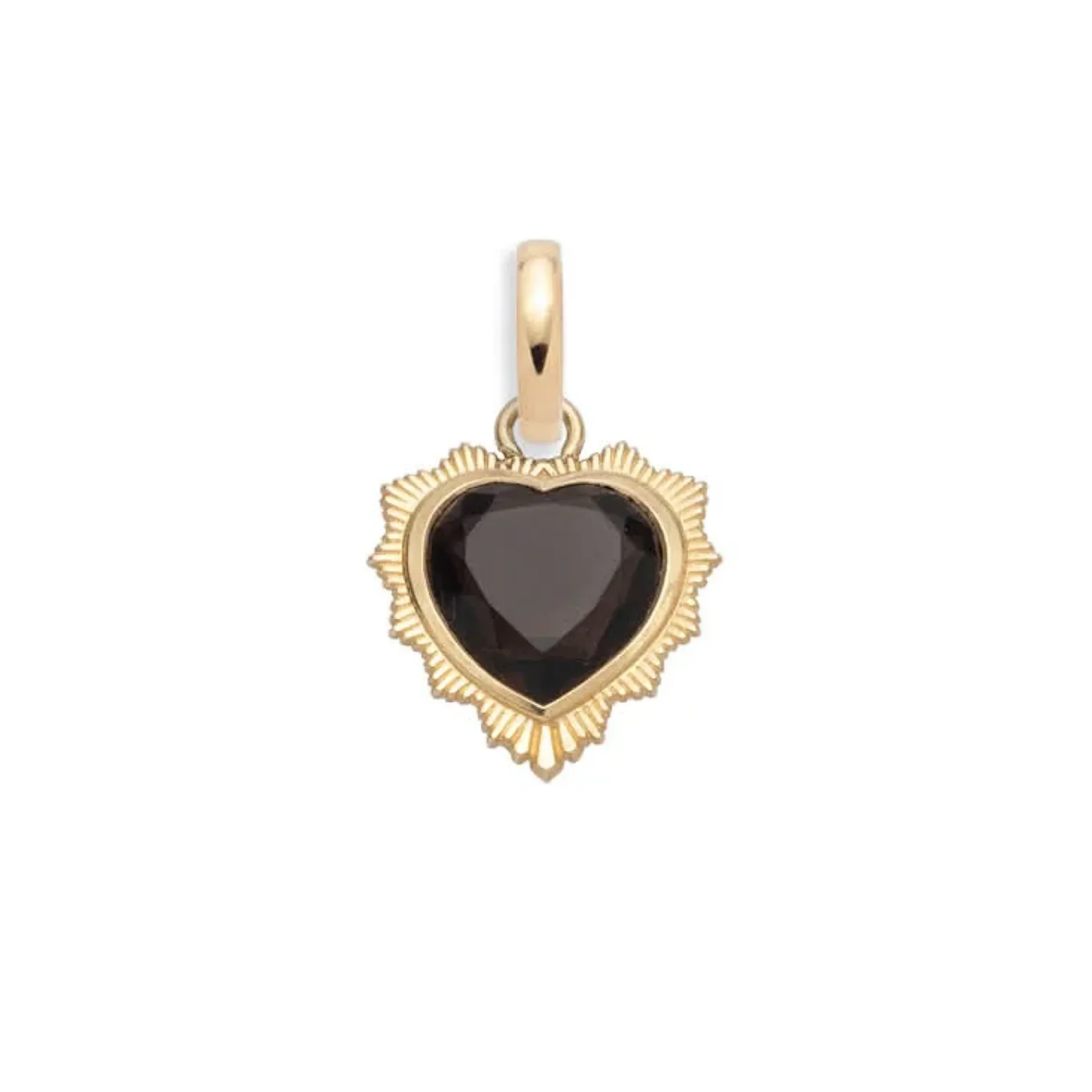 True Love | Gemstone Heart Medallion | Smoky Quartz, Yellow Gold - Image 3