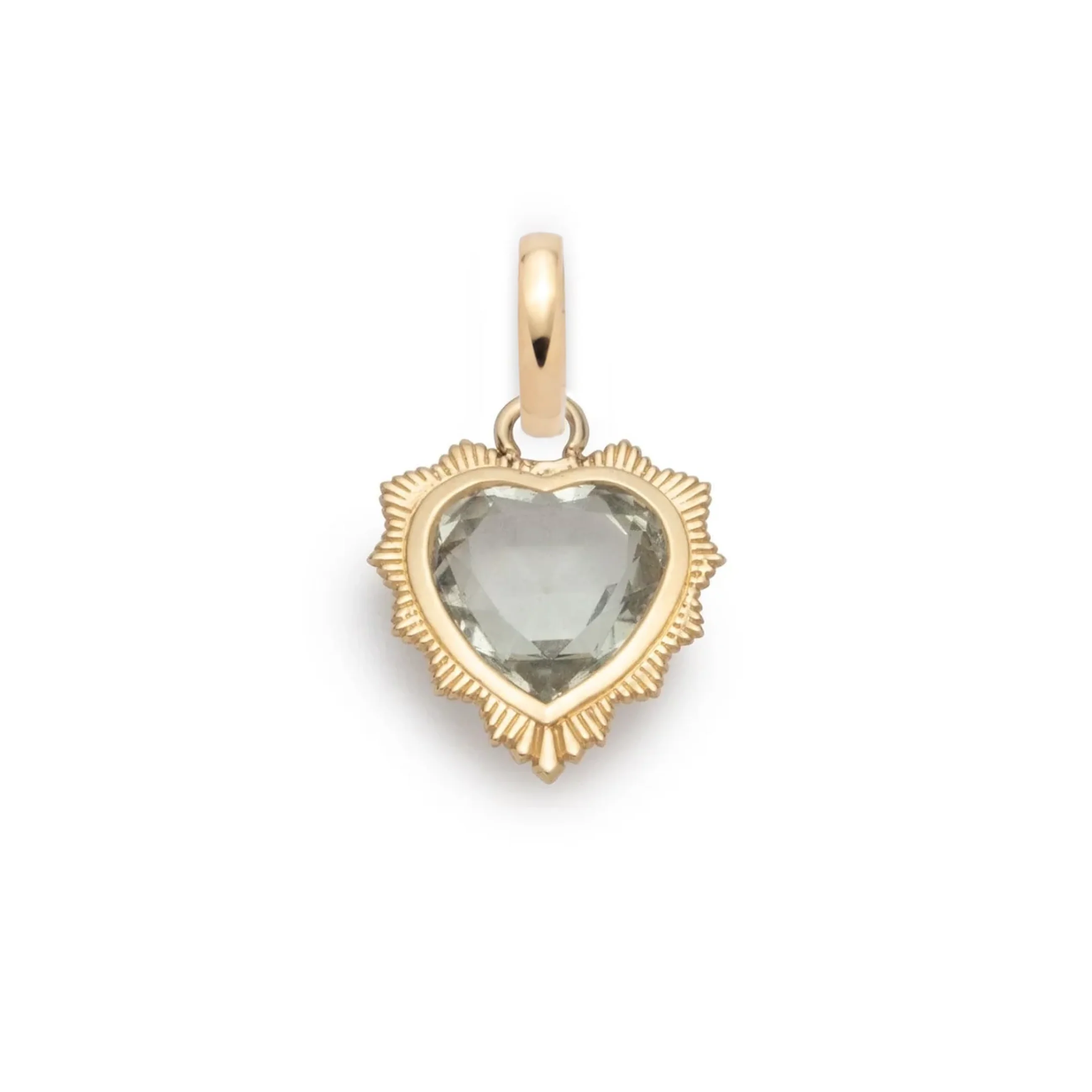True Love | Gemstone Heart Medallion | Green Prasiolite, Yellow Gold - Image 3