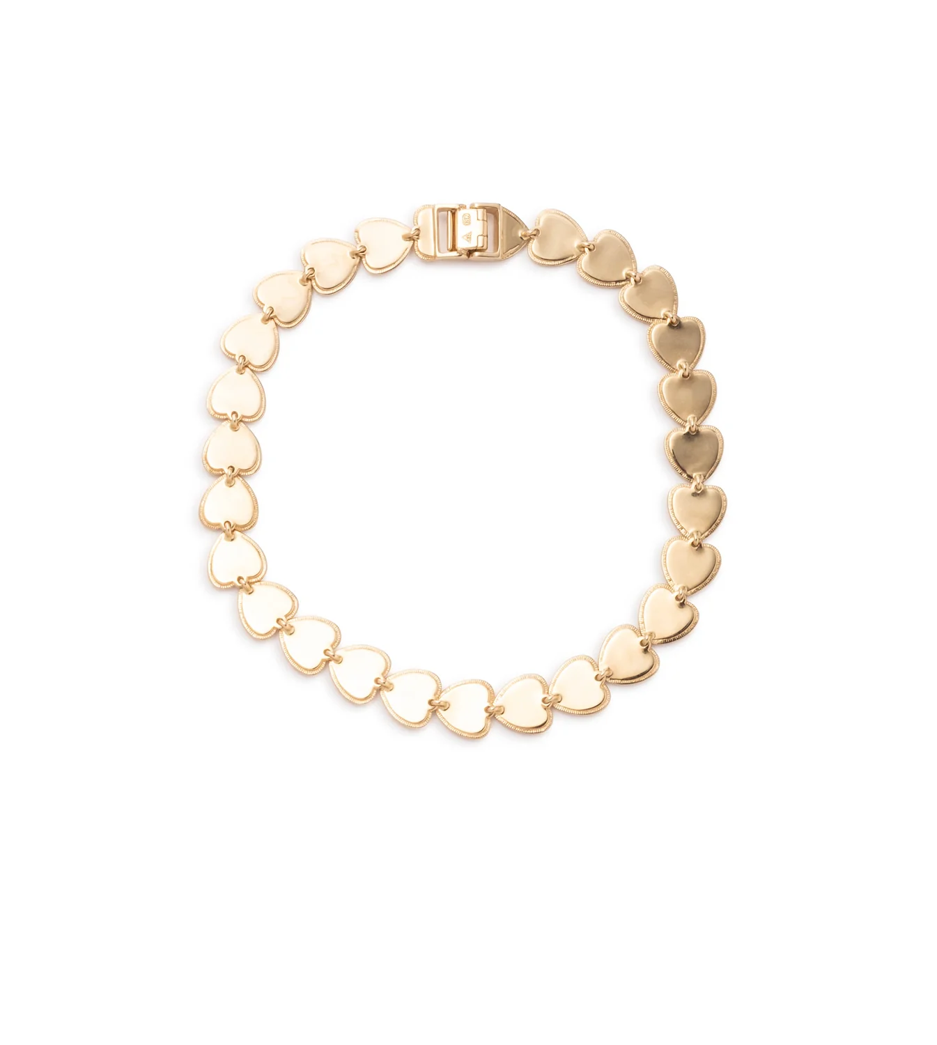 True Love | Small Heart Love Token Bracelet | Yellow Gold - Image 3