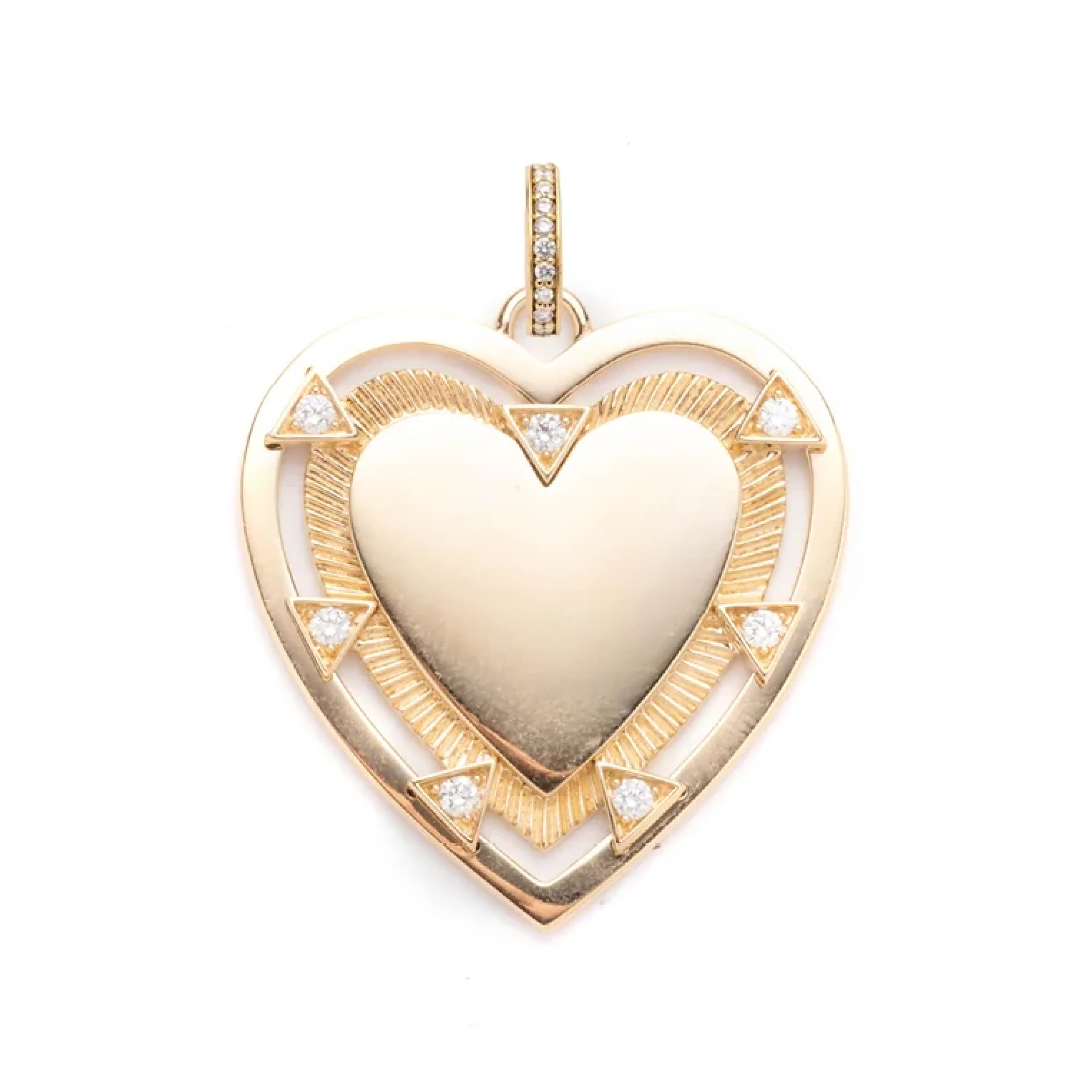 Personalized - True Love | Engravable Heart Large Medallion | Diamonds, Yellow Gold - Image 4