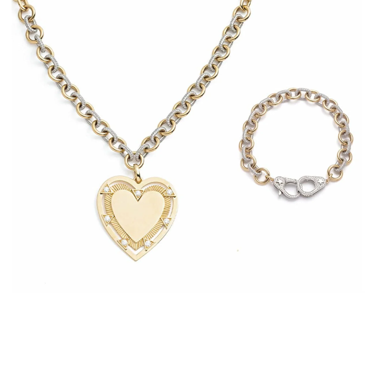 True Love | Engravable Heart Wrapped in Love Gift Set | Diamonds, Mixed Gold