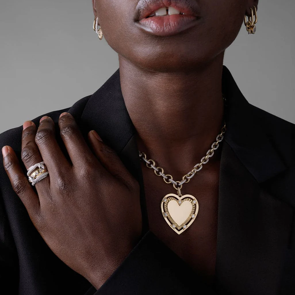 True Love | Engravable Heart Wrapped in Love Gift Set | Diamonds, Mixed Gold - Image 2