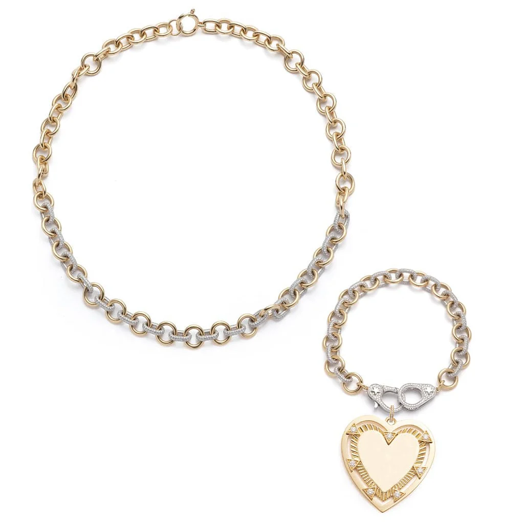True Love | Engravable Heart Wrapped in Love Gift Set | Diamonds, Mixed Gold - Image 3