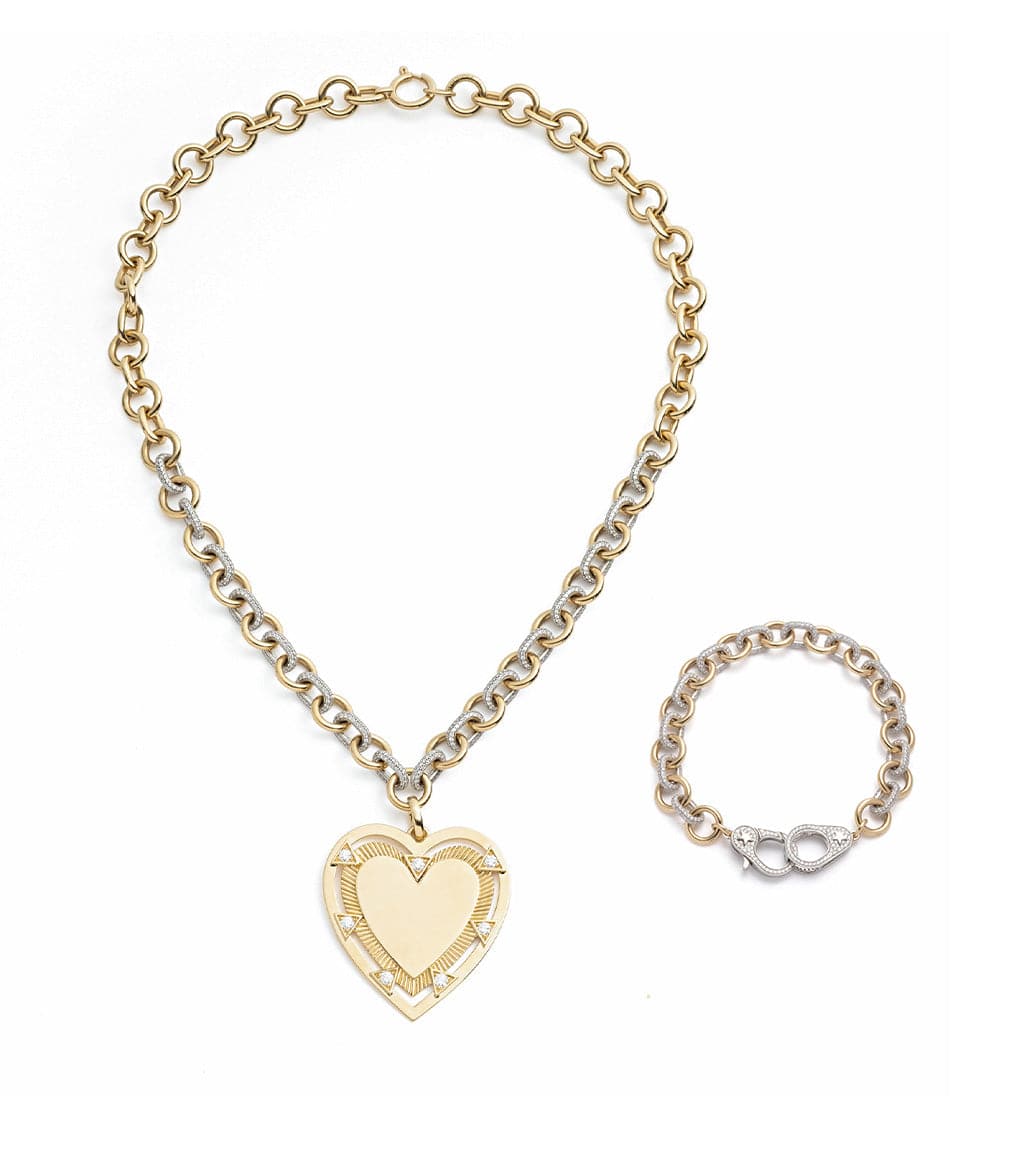 True Love | Engravable Heart Wrapped in Love Gift Set | Diamonds, Mixed Gold - Image 7