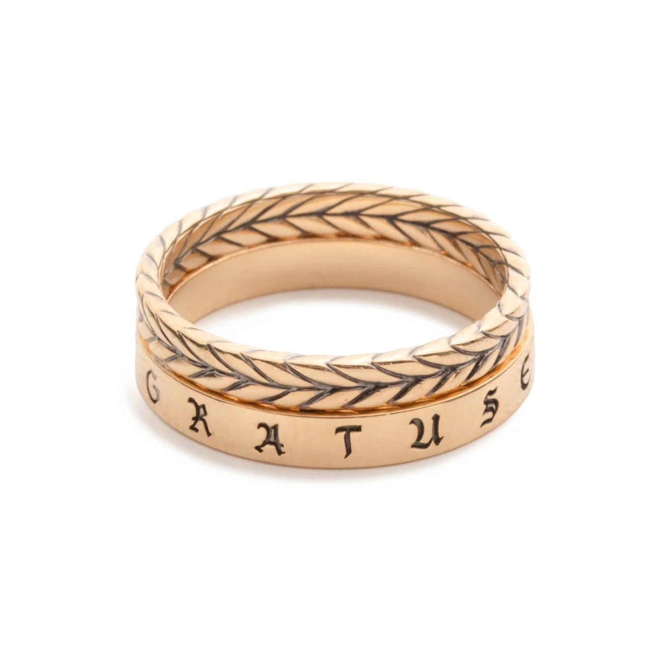 Infinite Gratitude | Semper Gratus Braided Wheat Band | Diamonds, Yellow Gold - Image 3
