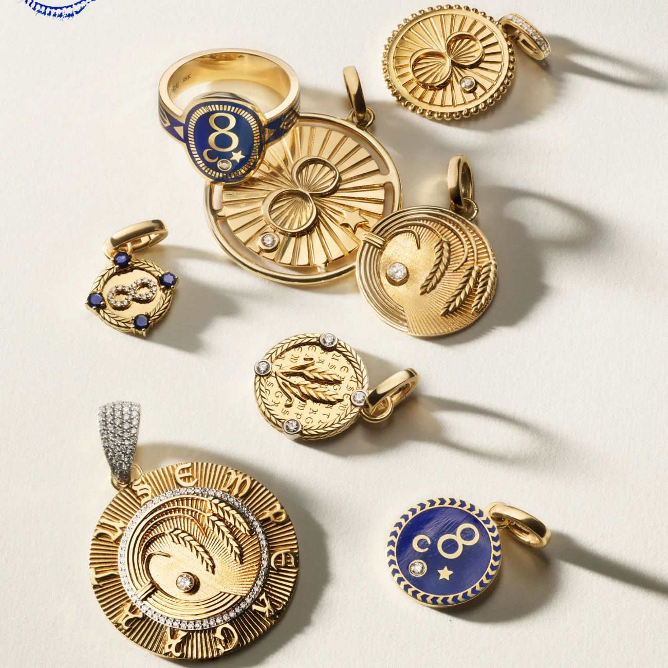 Infinite Gratitude | Braided Wheat Large Medallion | Diamonds, Yellow Gold - Image 5