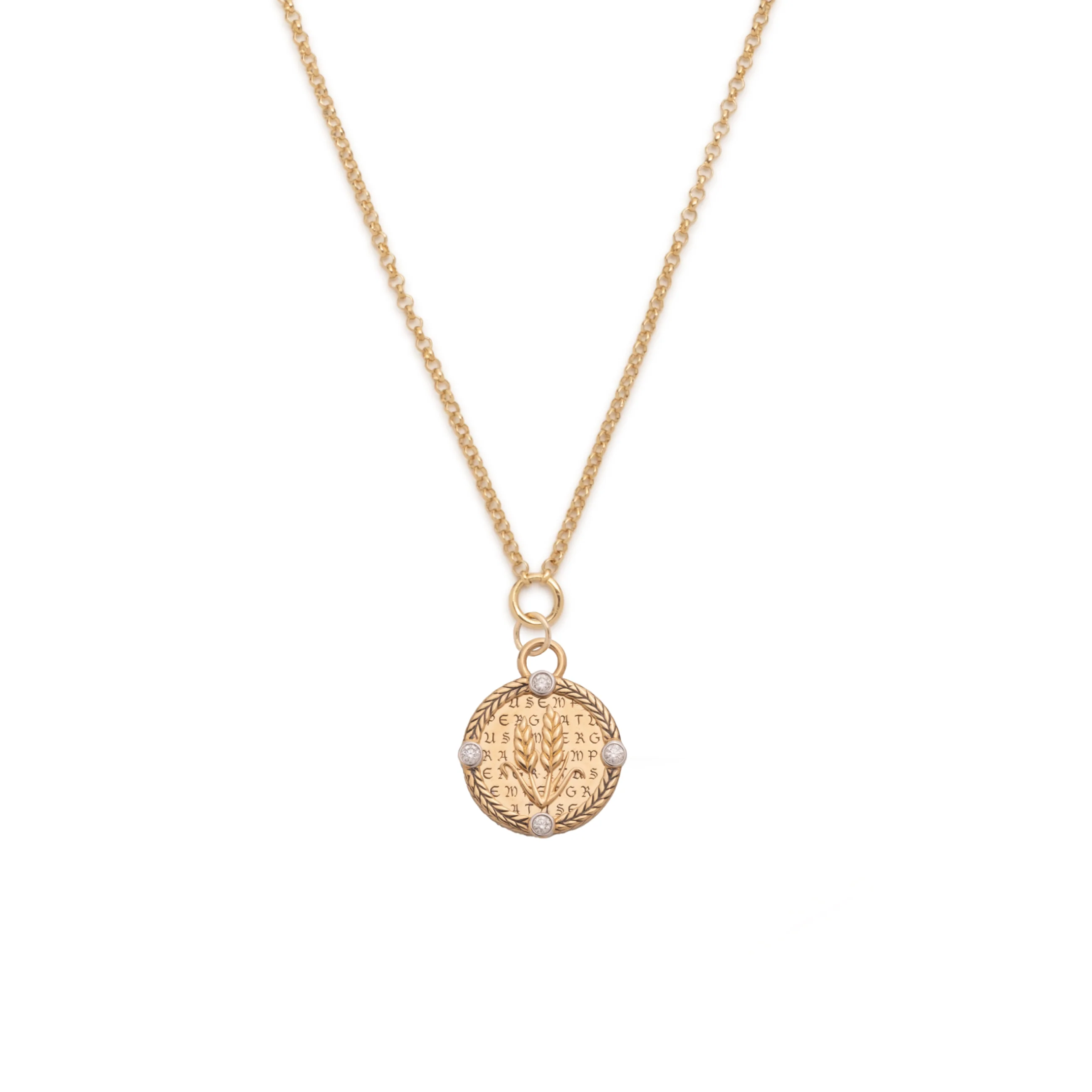 Infinite Gratitude | Braided Wheat Small Belcher Necklace | Diamonds, Yellow Gold