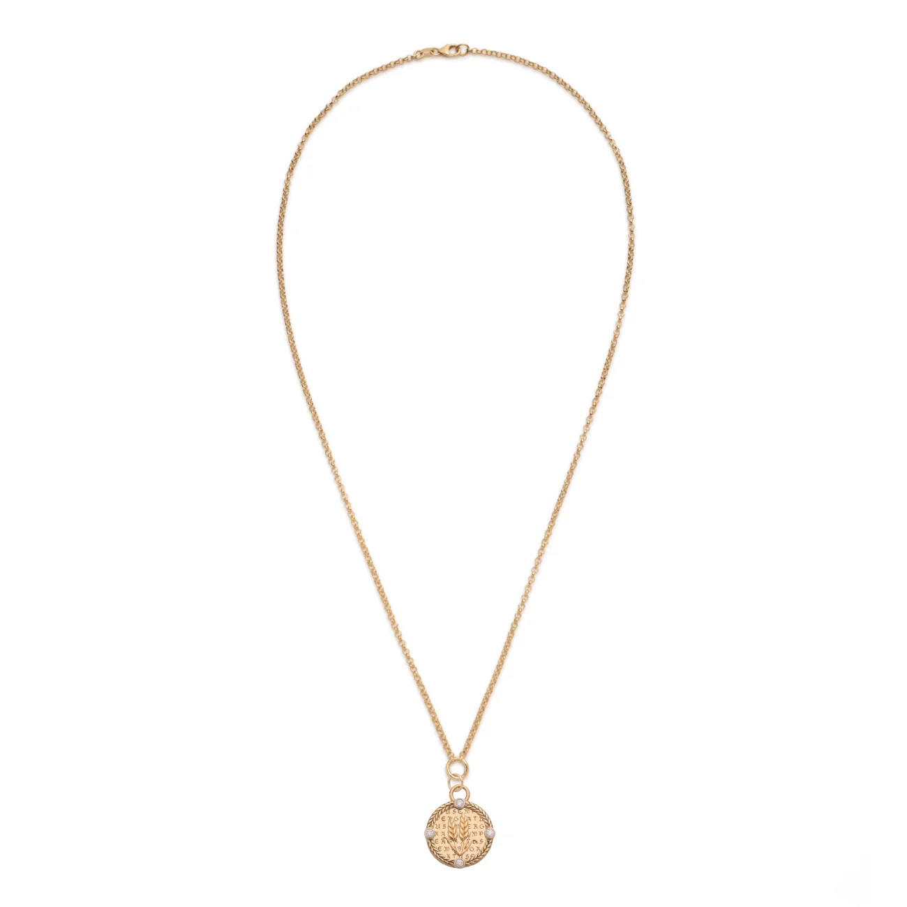 Infinite Gratitude | Braided Wheat Small Belcher Necklace | Diamonds, Yellow Gold - Image 2
