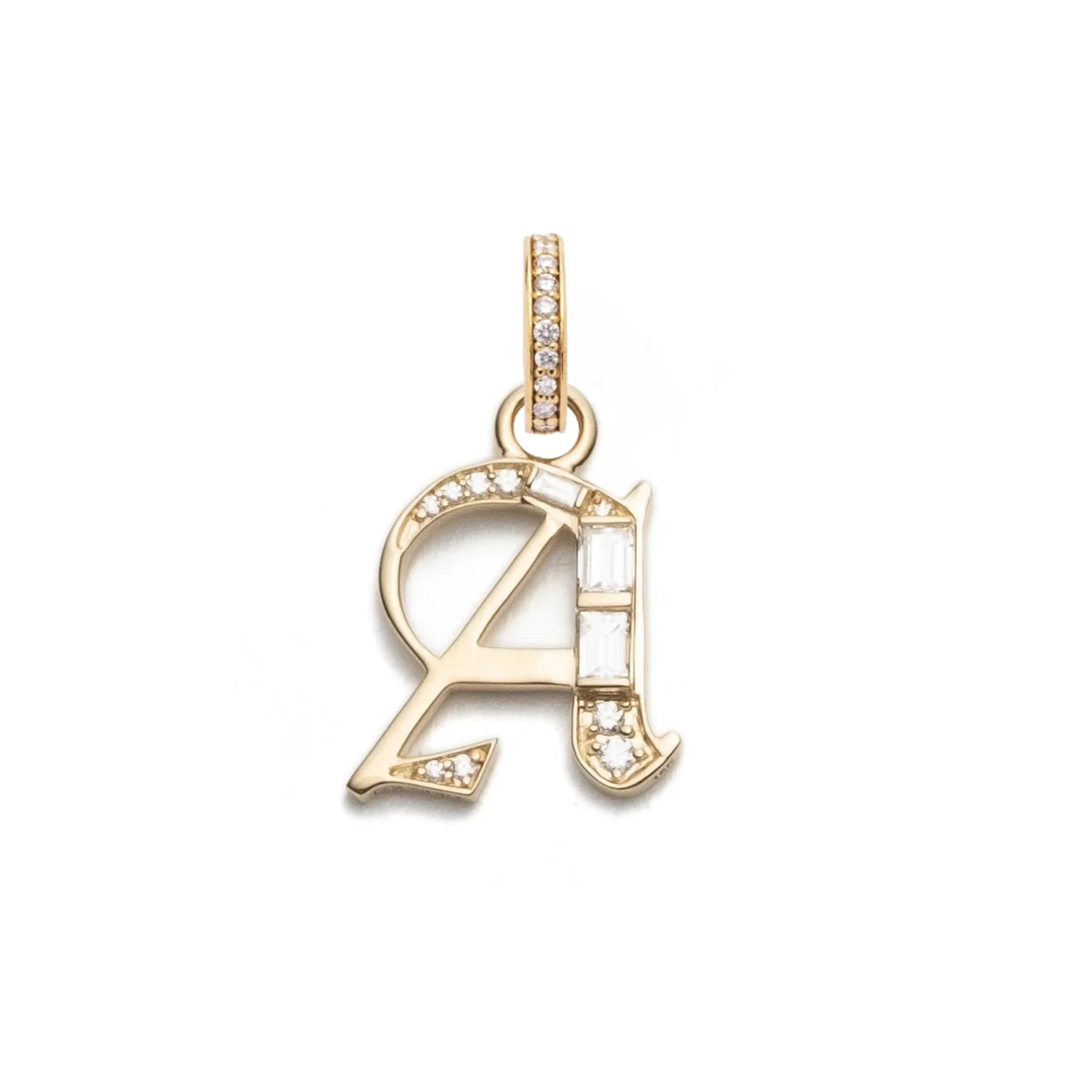 Personalized - Foundation | Diamond Initial Pendant | Diamonds, Gold - Image 2