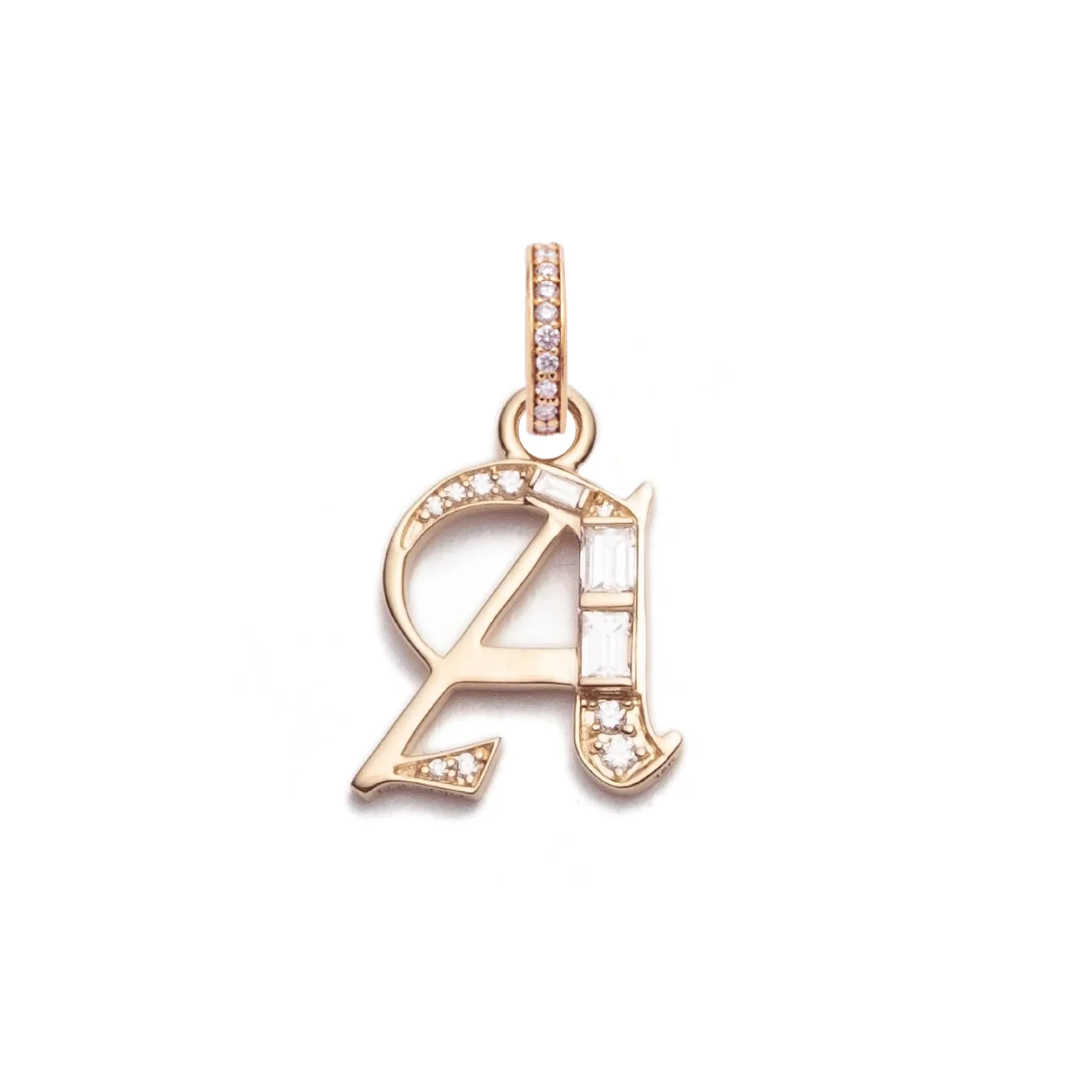 Personalized - Foundation | Diamond Initial Pendant | Diamonds, Gold - Image 4