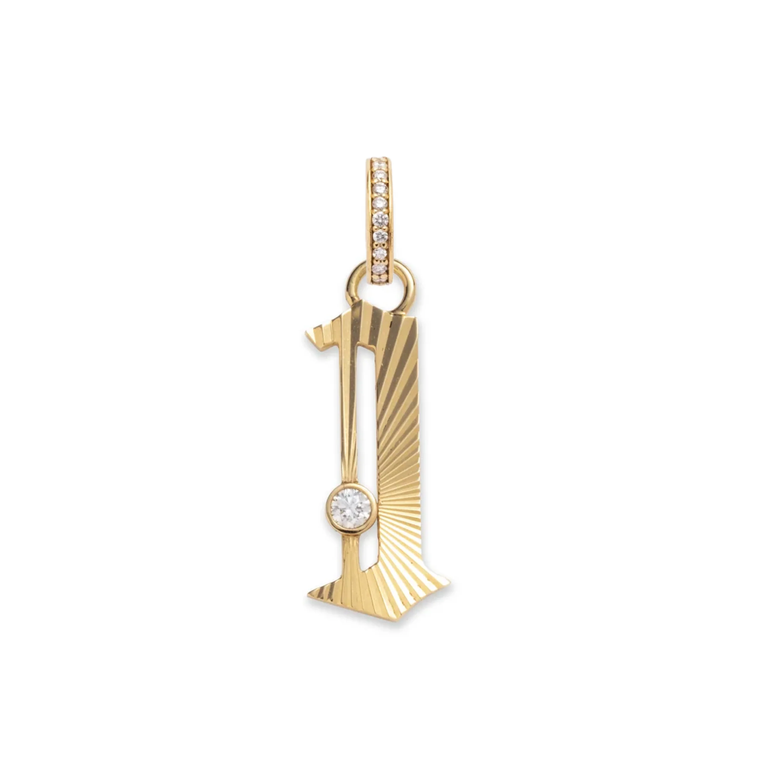 Personalized - Foundation | Number Medium Pendant | Diamond, Yellow Gold - Image 3