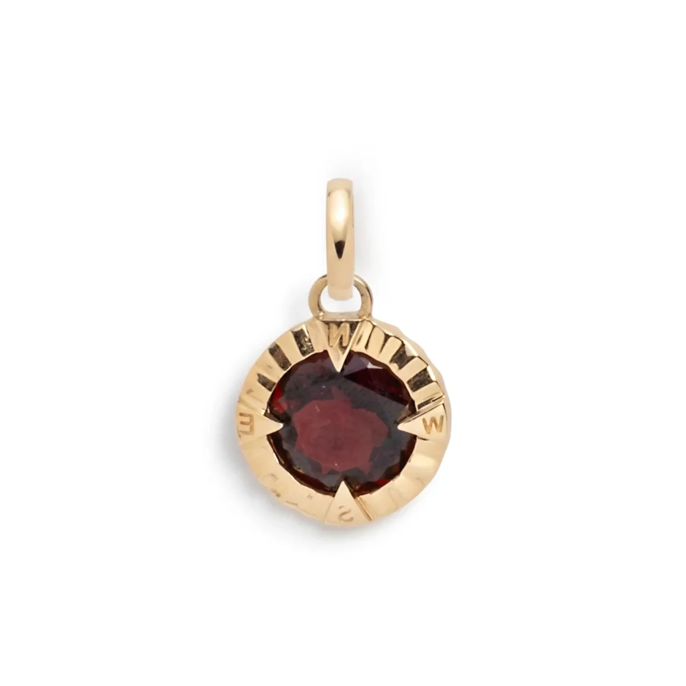 Internal Compass | Gemstone Small Pendant | Garnet, Yellow Gold - Image 3