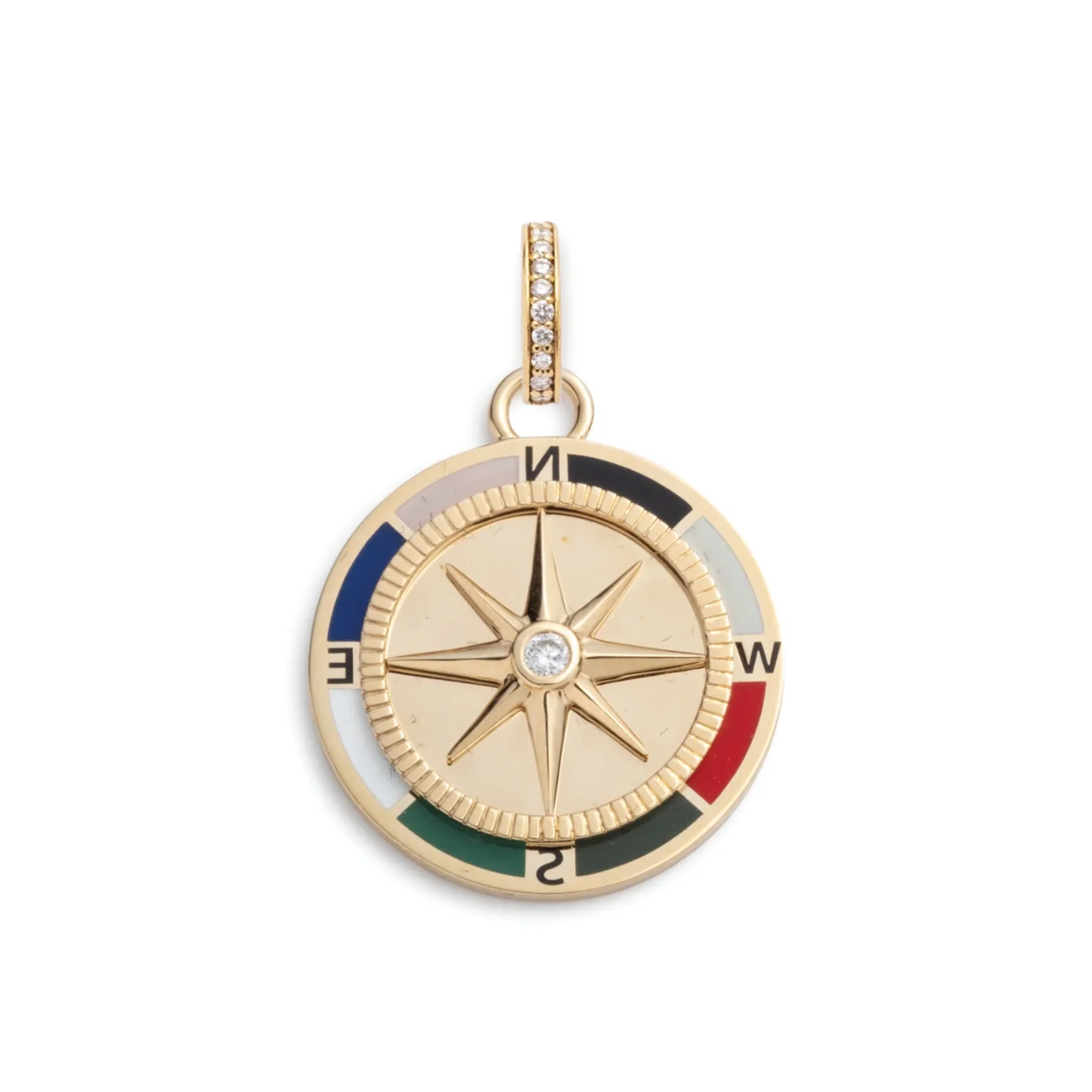 Internal Compass | Ceramic Medium Medallion | Ceramic, Diamonds, Yellow Gold - Image 3