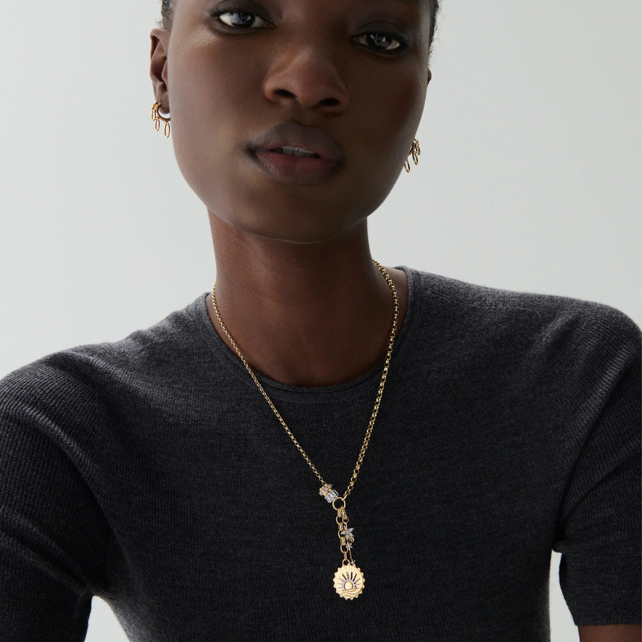 Internal Compass - Resilience | New Beginnings and Thorn Medium Mixed Belcher Extension Necklace | Diamonds, Mixed Gold - Image 2