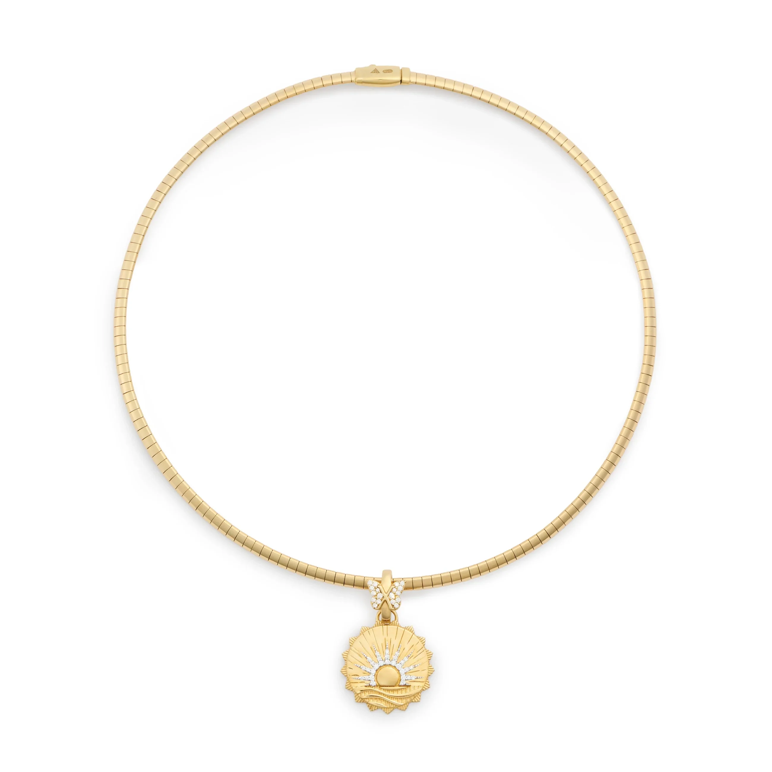 Internal Compass - Reverie | New Beginnings and Butterfly Small Sleek Collar Necklace | Diamonds, Yellow Gold - Image 3