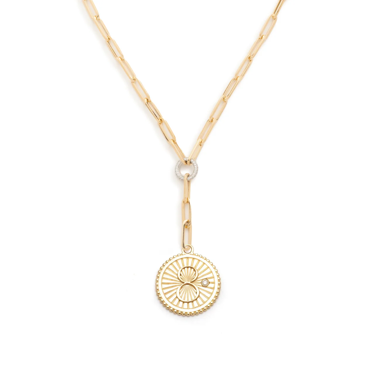 Infinite Gratitude | Karma Medium Clip Extension Necklace | Diamond, Yellow Gold - Image 3