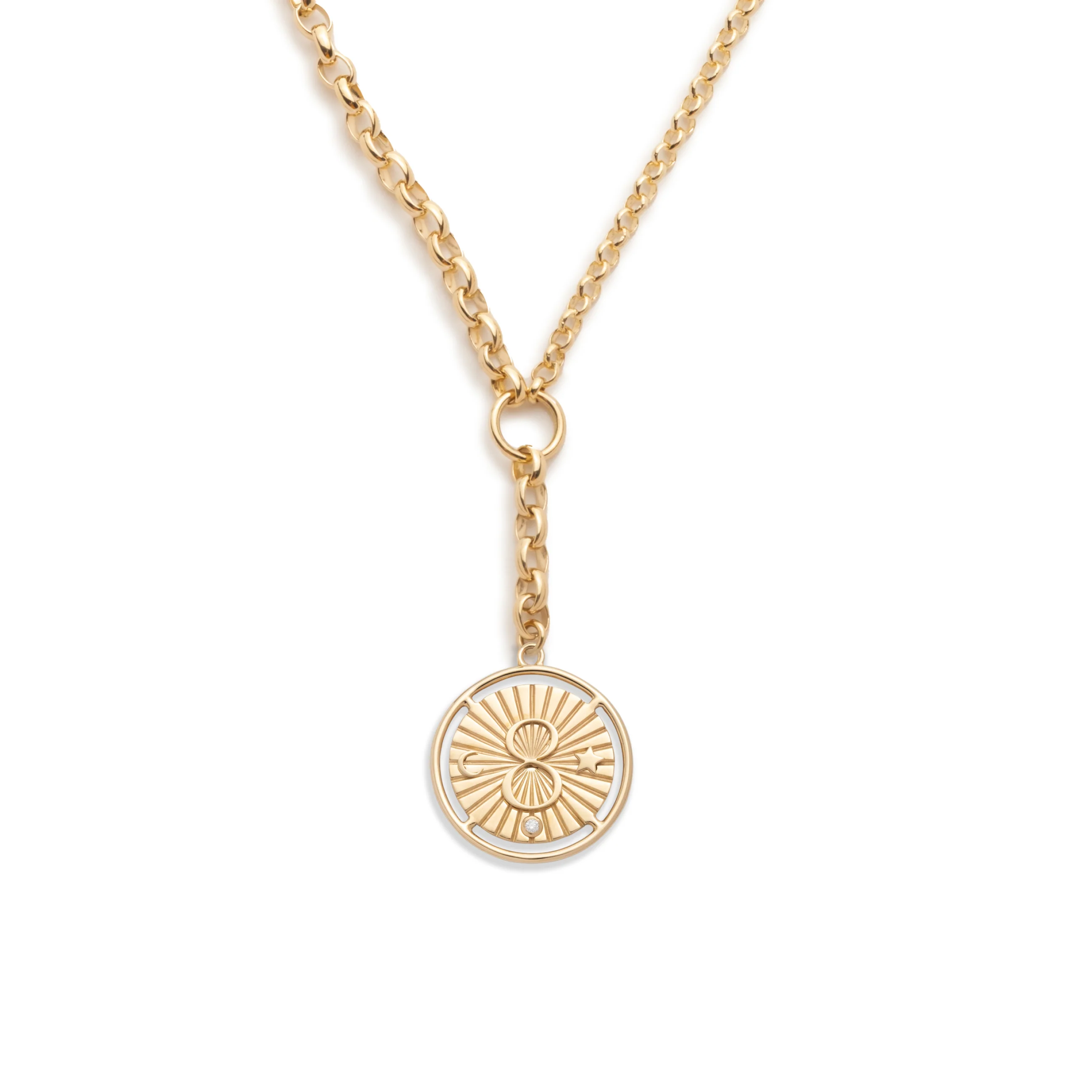 Infinite Gratitude | Karma Heavy Mixed Belcher Extension Necklace | Diamond, Yellow Gold