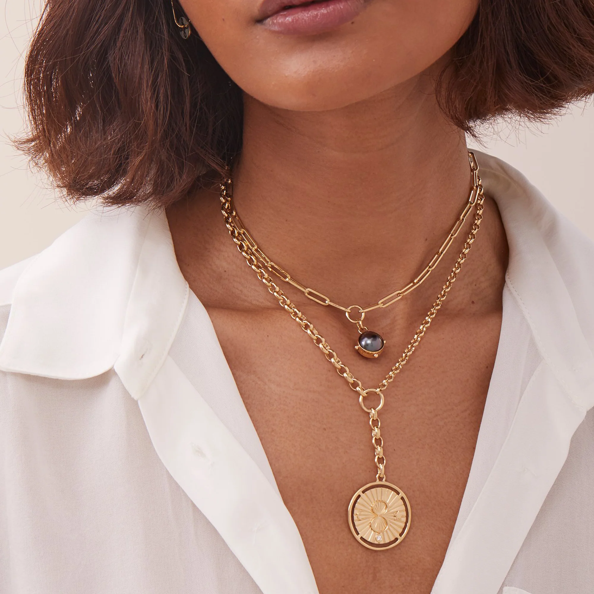Infinite Gratitude | Karma Heavy Mixed Belcher Extension Necklace | Diamond, Yellow Gold - Image 3