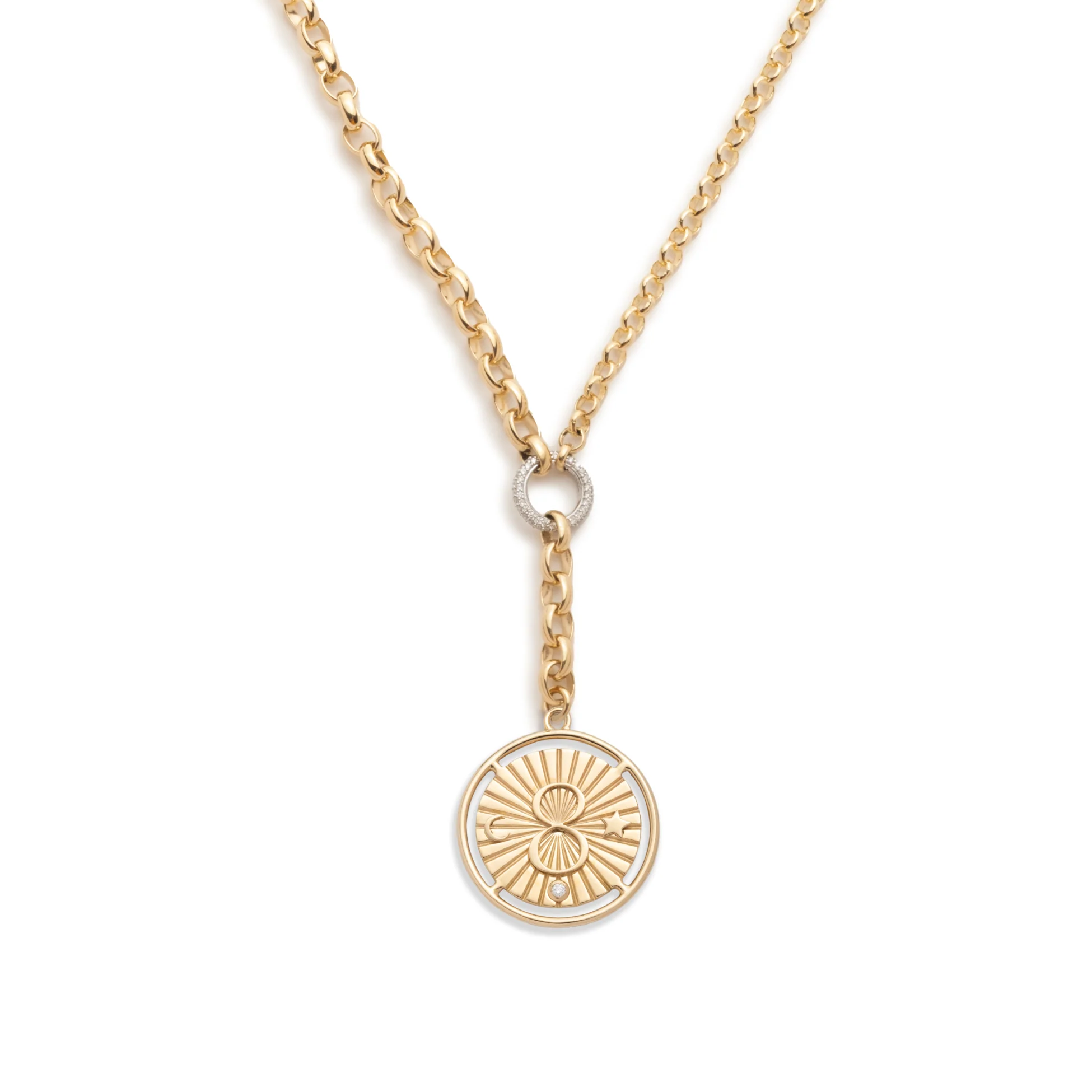 Infinite Gratitude | Karma Heavy Mixed Belcher Extension Necklace | Diamond, Yellow Gold - Image 4