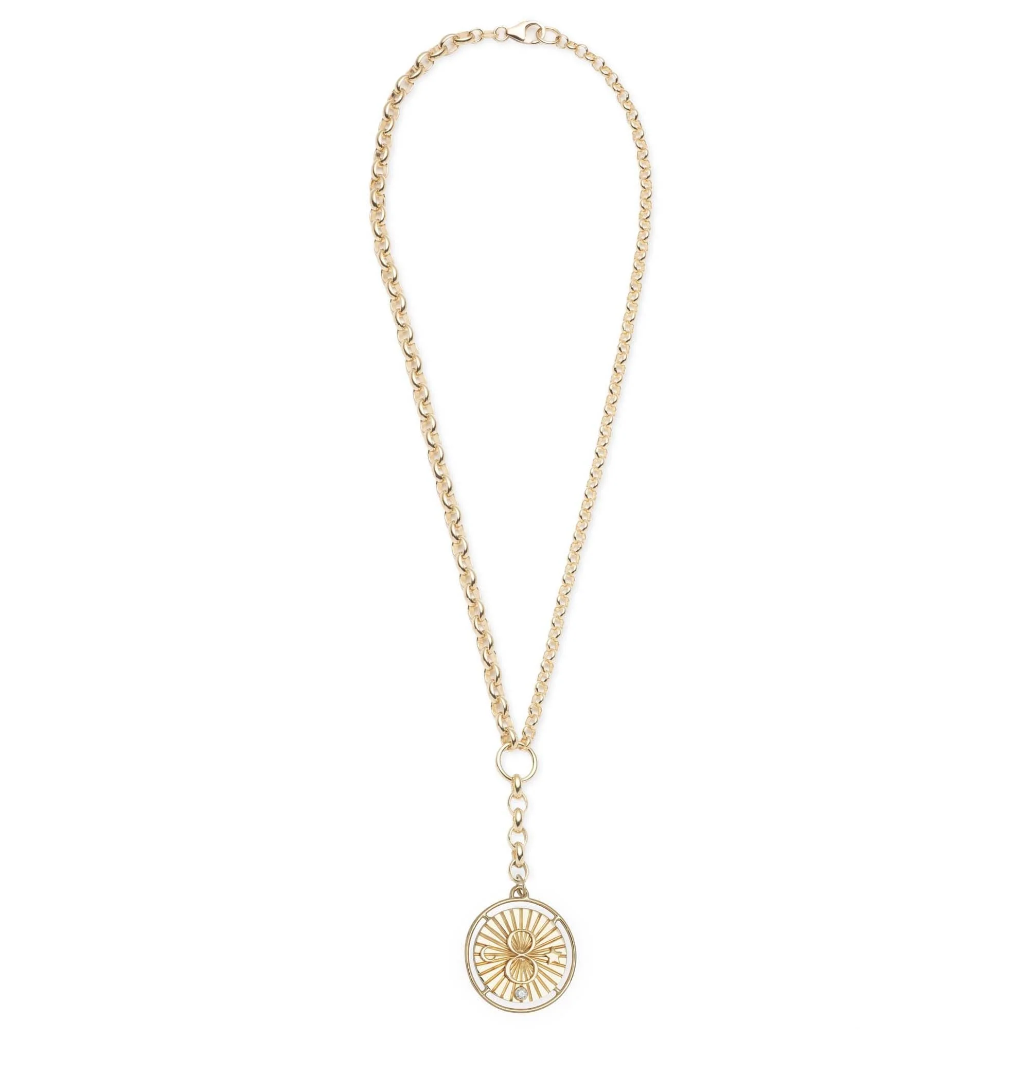 Infinite Gratitude | Karma Heavy Mixed Belcher Extension Necklace | Diamond, Yellow Gold - Image 5