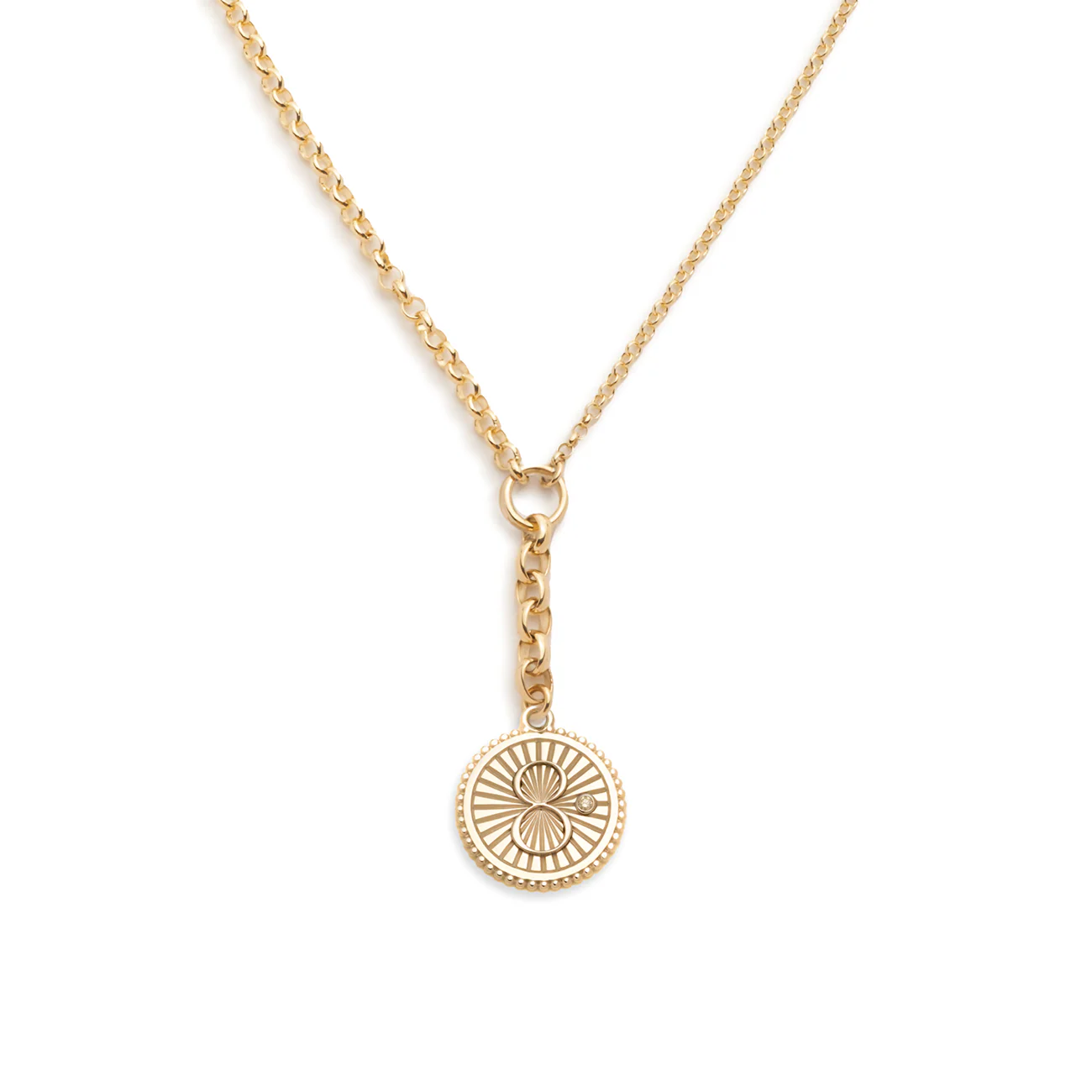 Infinite Gratitude | Karma Medium Mixed Belcher Extension Necklace | Diamond, Yellow Gold