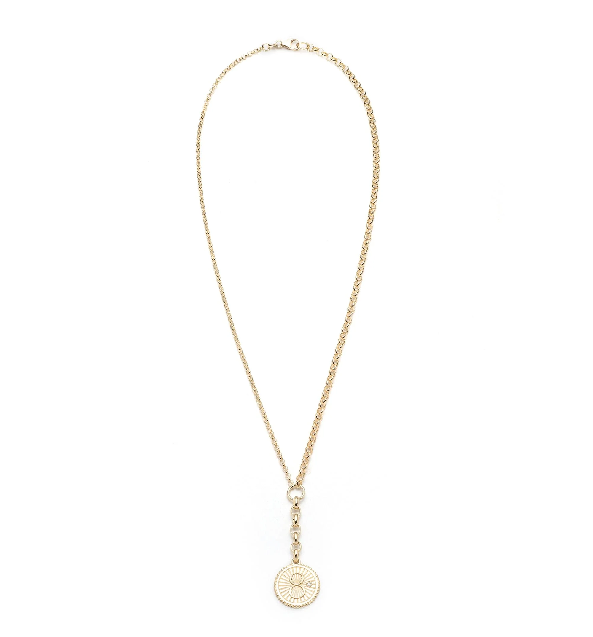 Infinite Gratitude | Karma Medium Mixed Belcher Extension Necklace | Diamond, Yellow Gold - Image 3