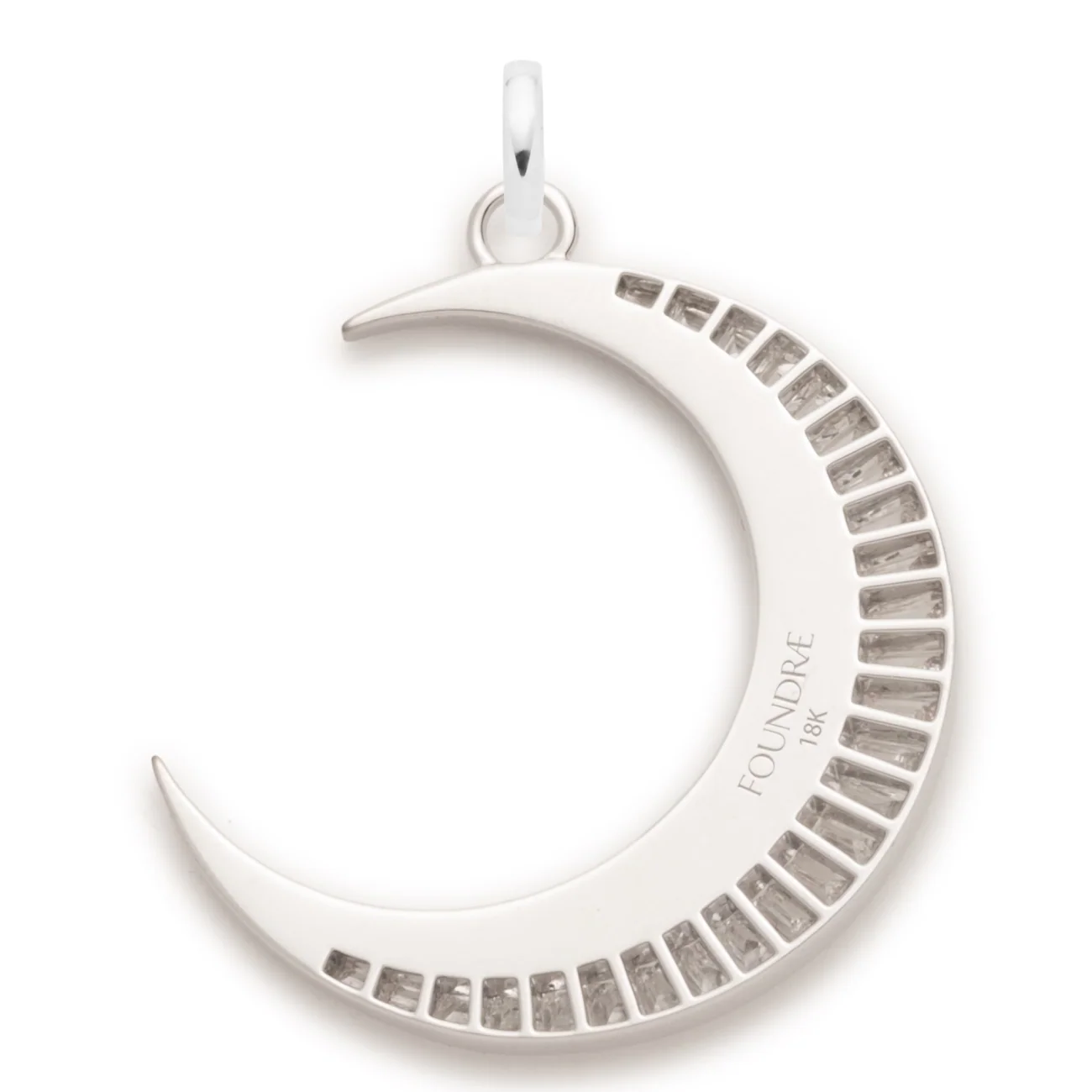 Infinite Gratitude | Crescent Oversized Pendant | Diamonds, White Gold - Image 6