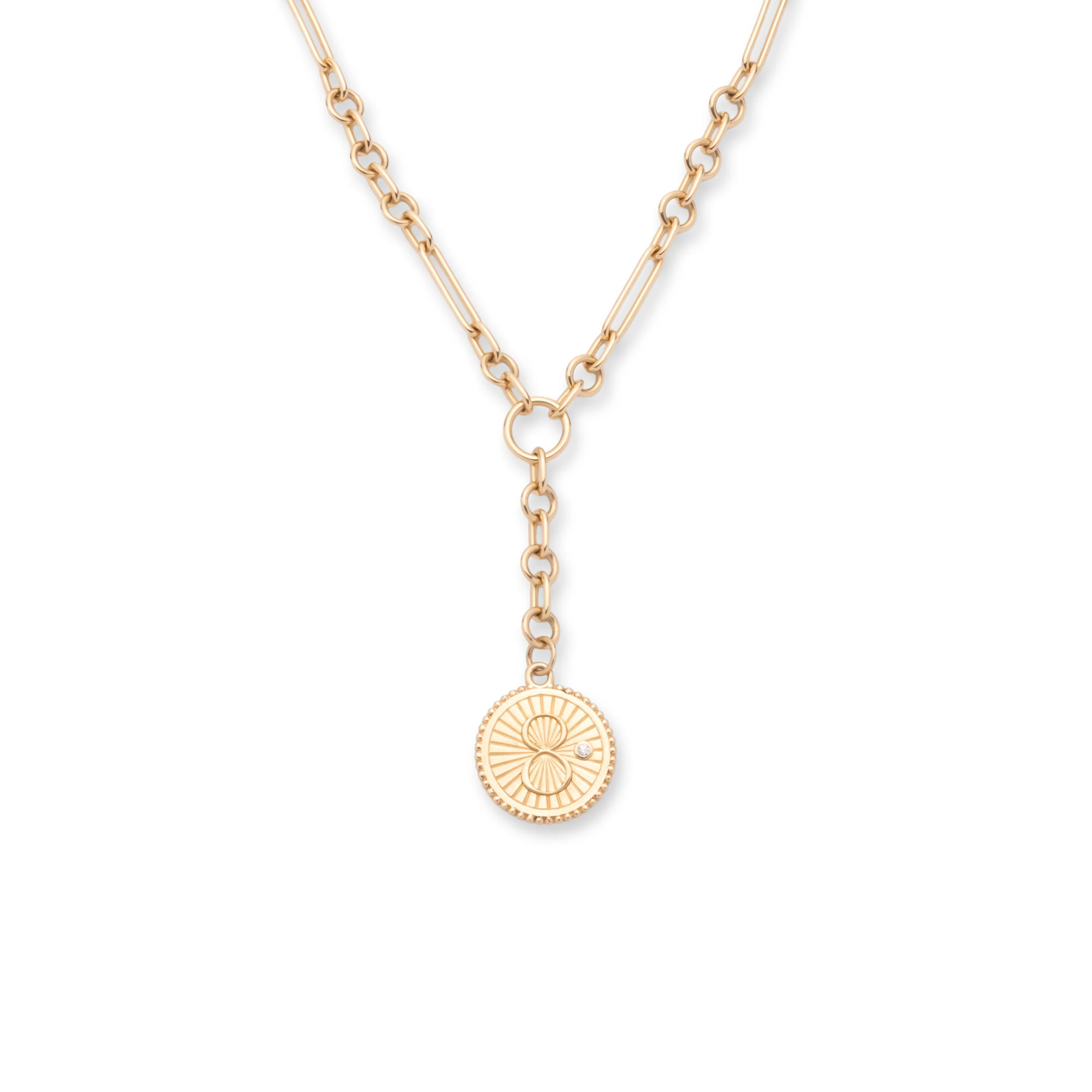 Infinite Gratitude | Karma Small Mixed Clip Extension Necklace | Diamond, Yellow Gold