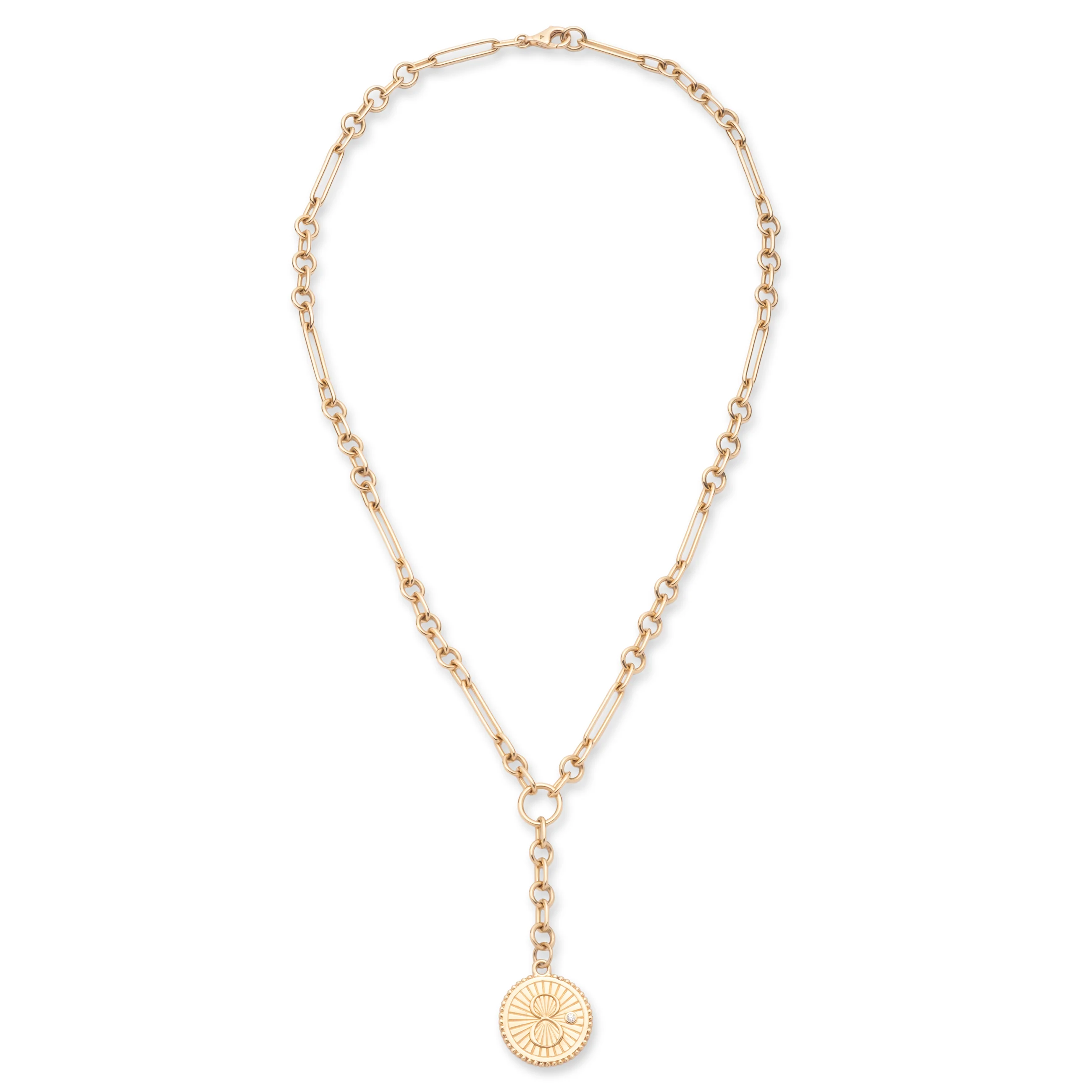 Infinite Gratitude | Karma Small Mixed Clip Extension Necklace | Diamond, Yellow Gold - Image 3