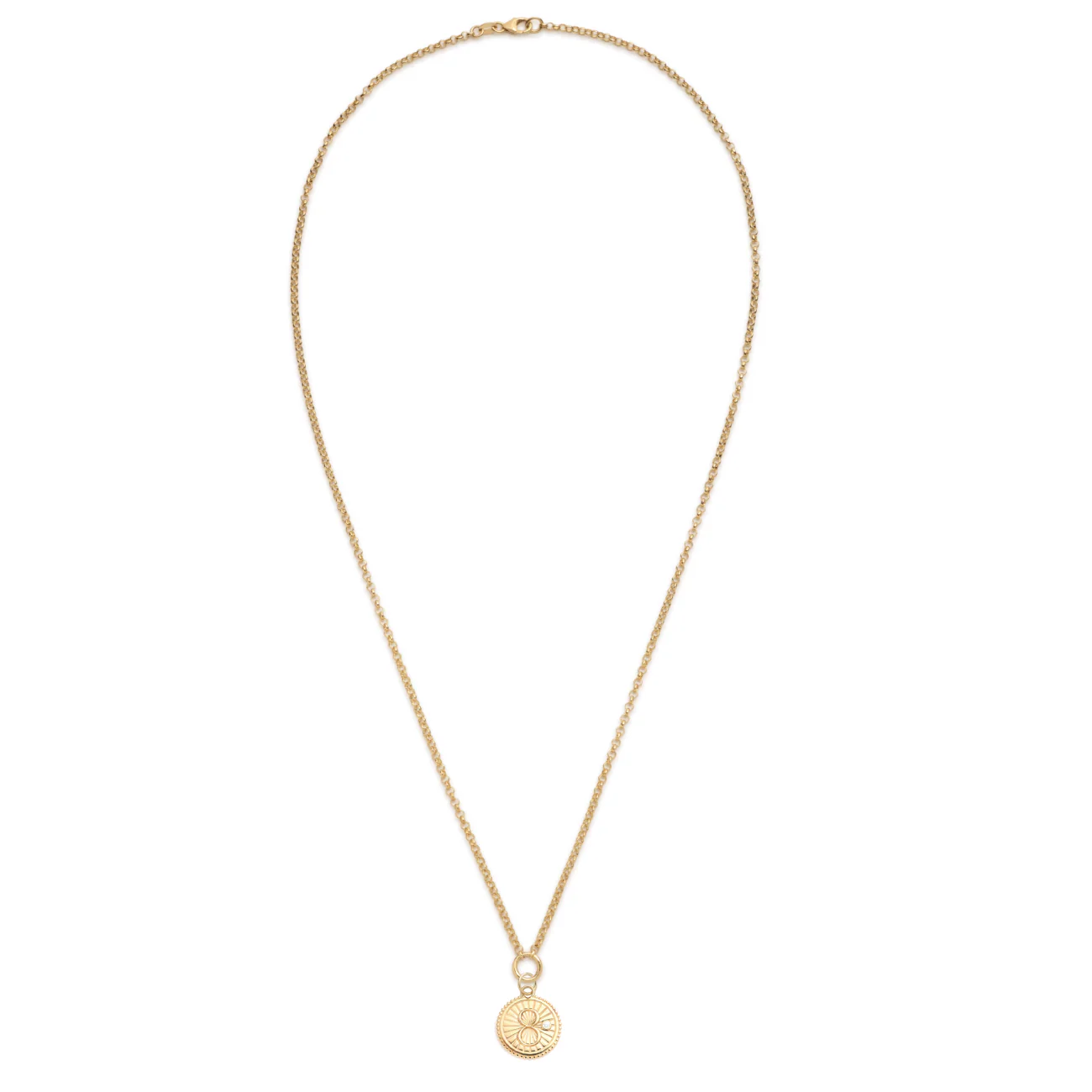 Infinite Gratitude | Karma Small Belcher Necklace | Diamonds, Yellow Gold - Image 3
