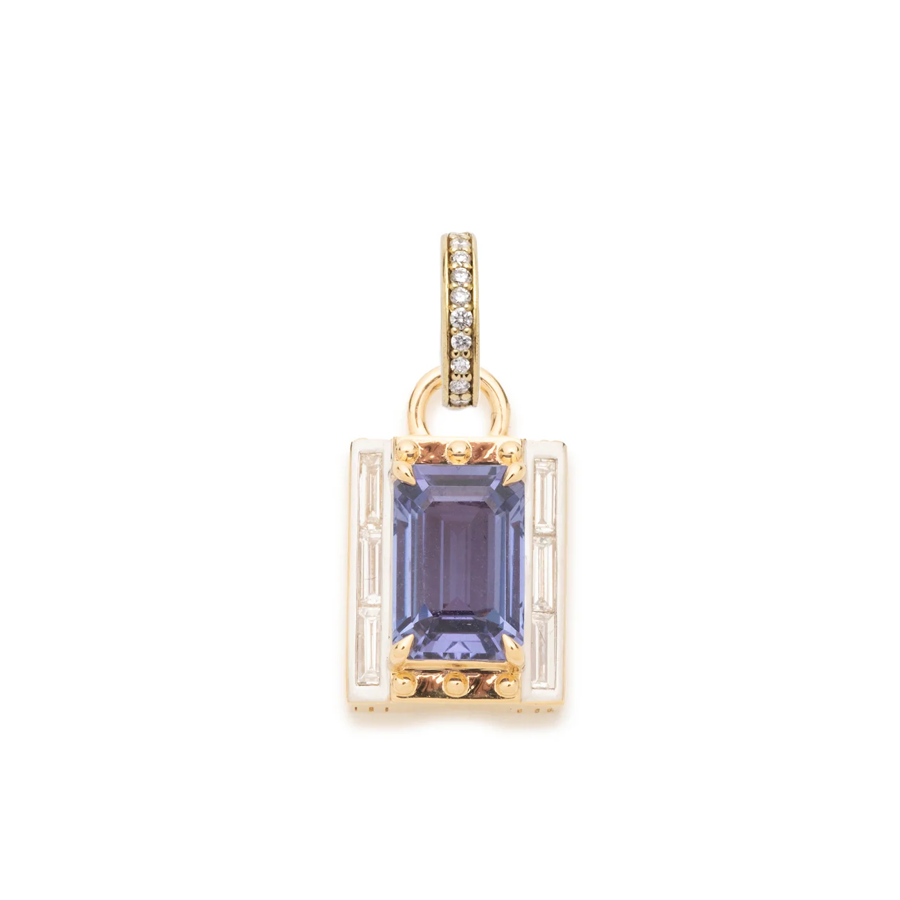 True Love | Lovestruck Pierced Cache Link Pendant | Tanzanite, Diamonds, Yellow Gold - Image 5