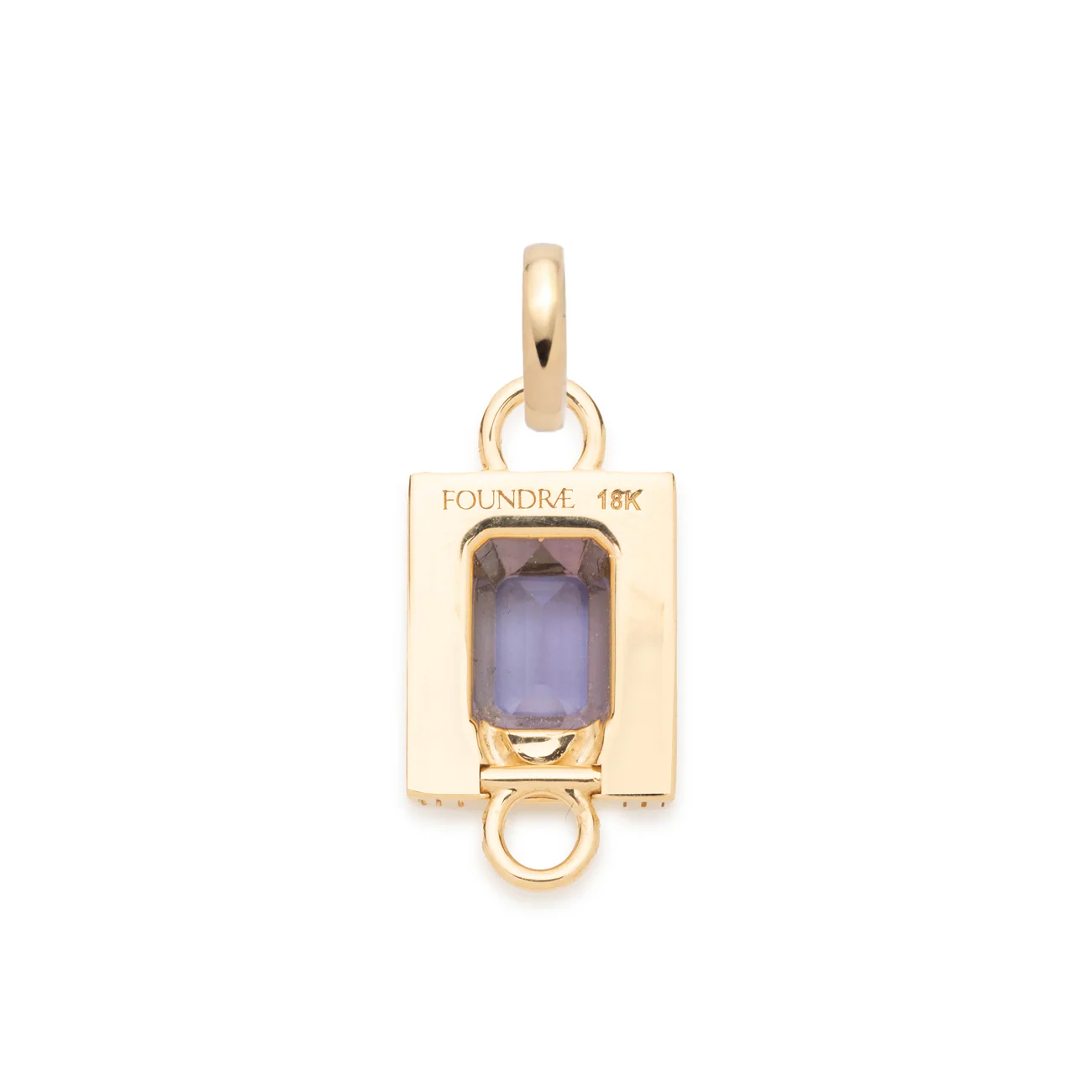 True Love | Lovestruck Pierced Cache Link Pendant | Tanzanite, Diamonds, Yellow Gold - Image 6