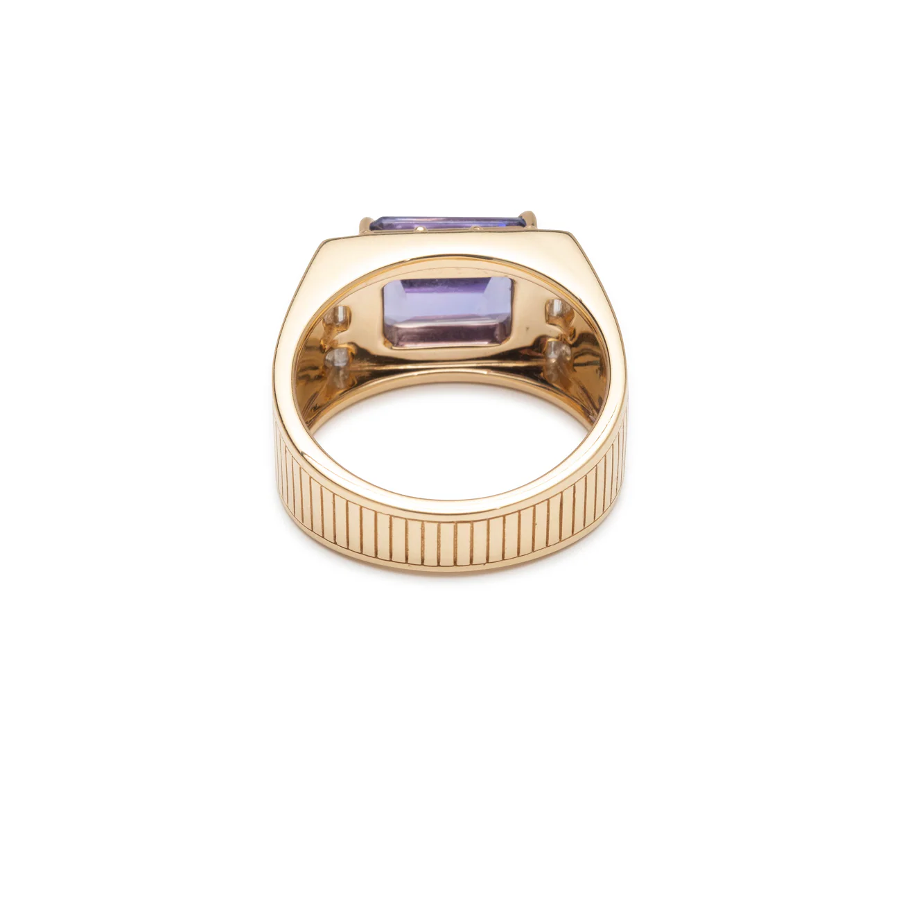 True Love | Lovestruck Pierced Signet Ring | Tanzanite, Diamonds, Yellow Gold - Image 3