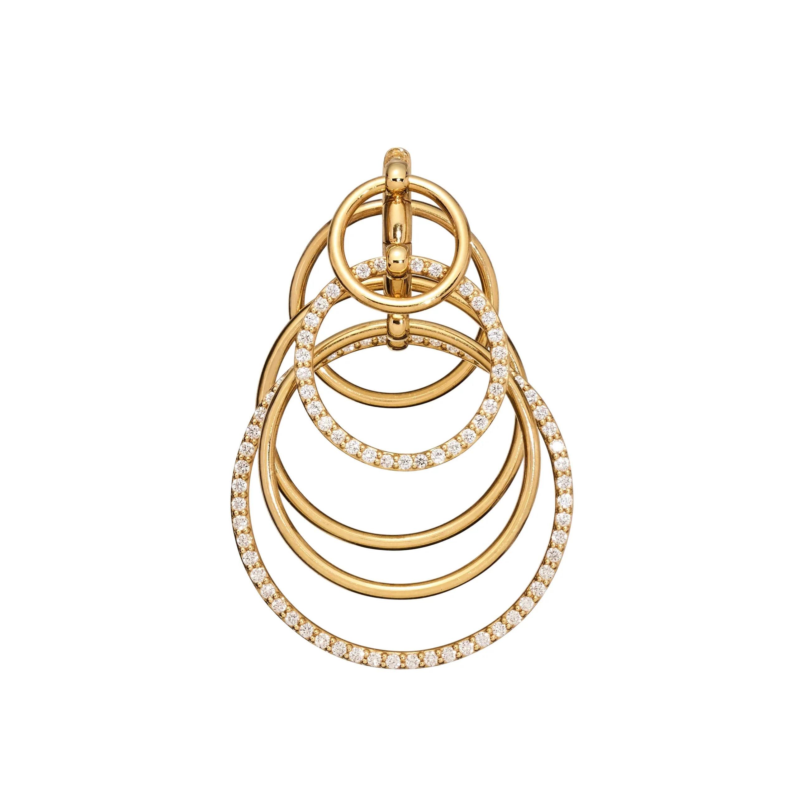 Wind Chime Medium Hoop Earring | Diamonds, Yellow Gold - Image 3
