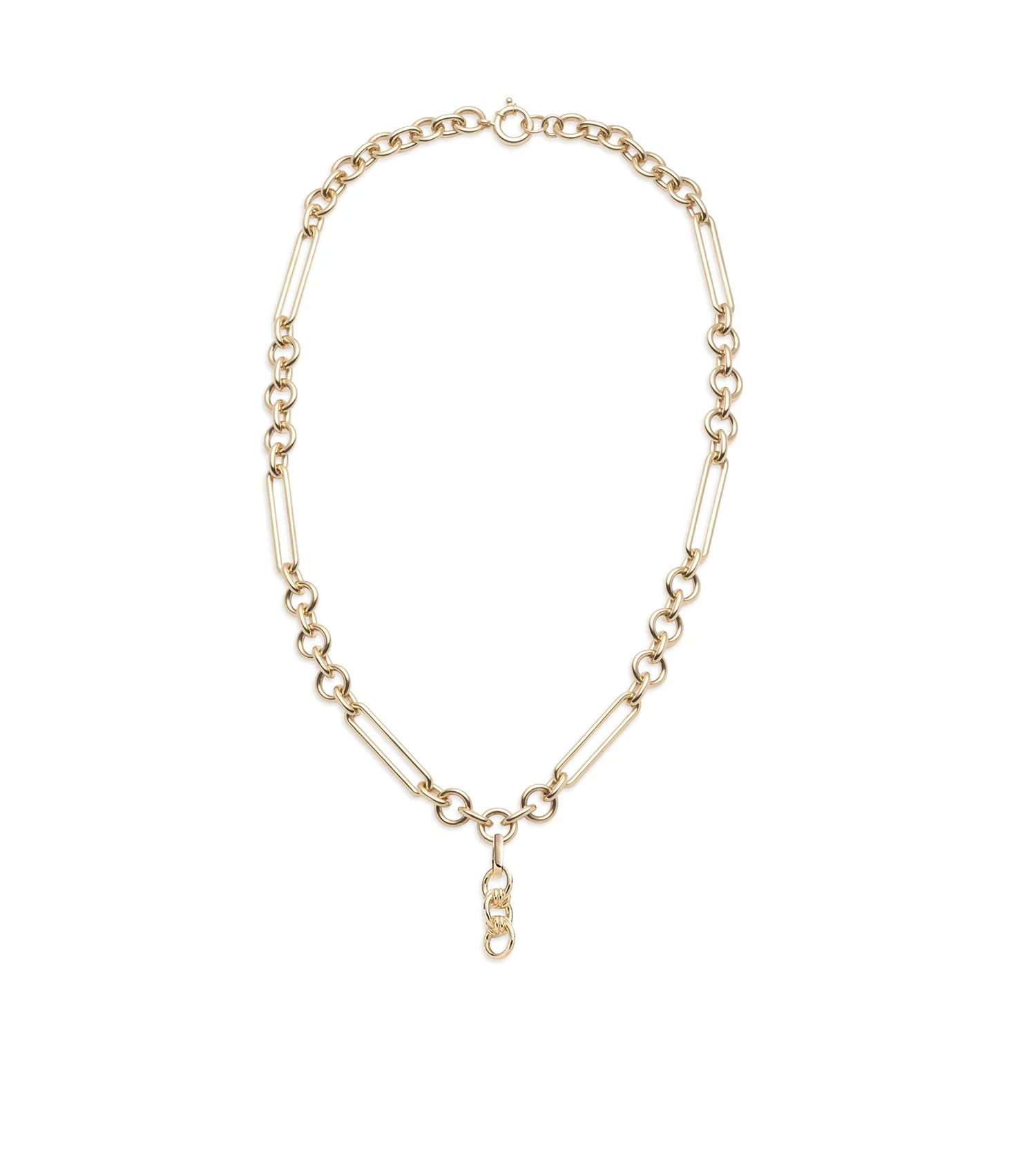 Mixed Clip | Midsized Mixed Clip Extension Chain | Yellow Gold - Image 3