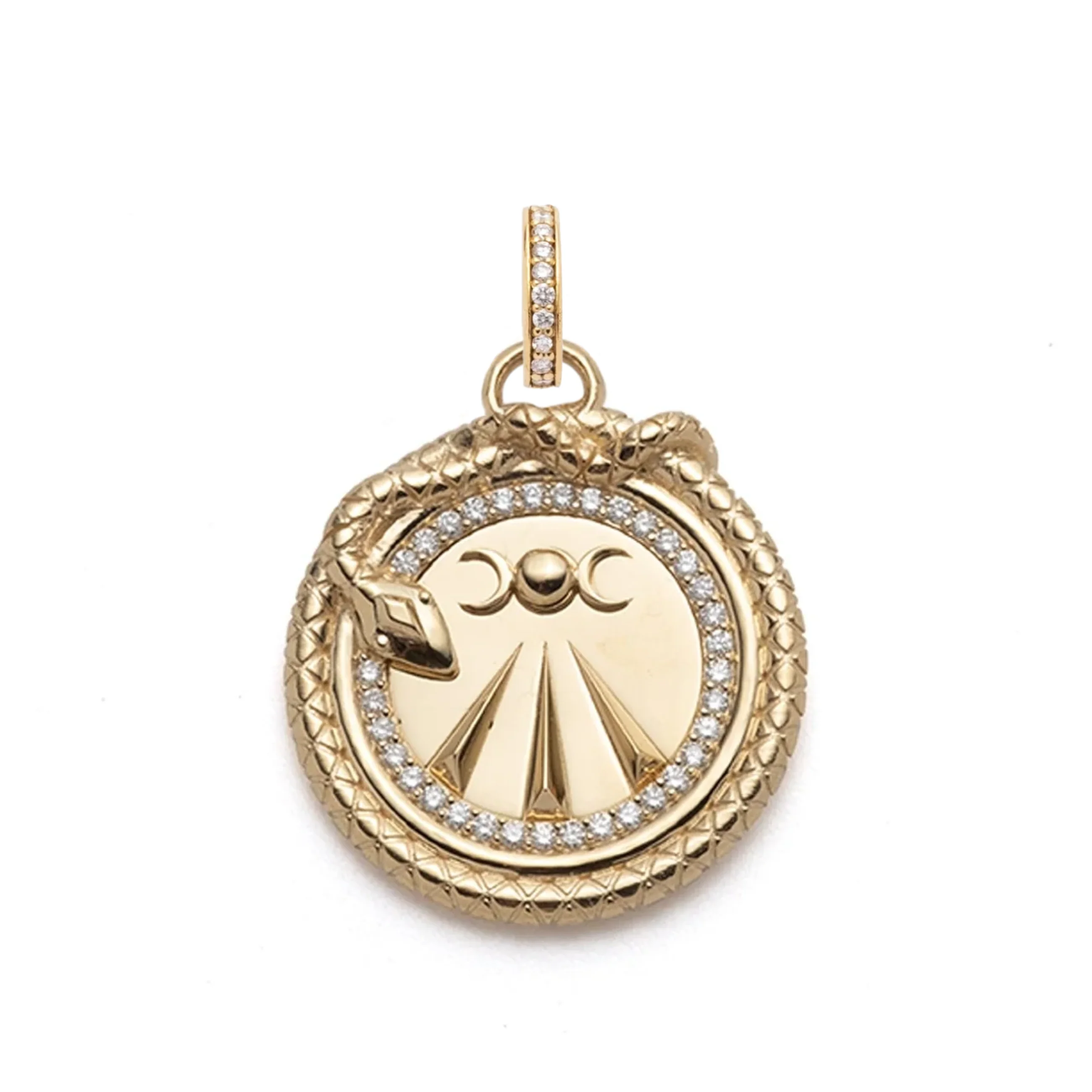 Wholeness | Mind, Body, Soul Large Specialty Medallion | Diamonds, Yellow Gold - Image 3