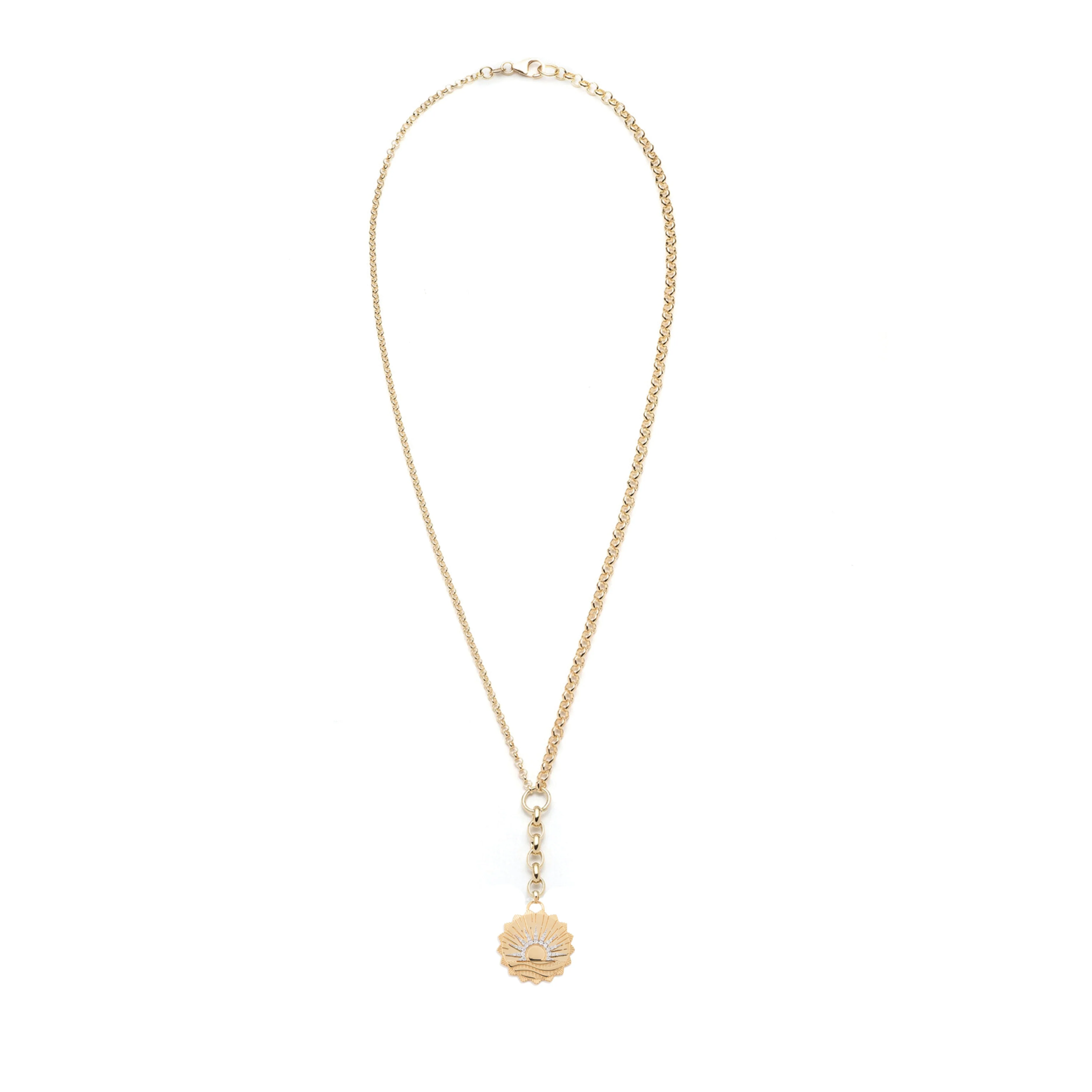 Internal Compass | New Beginnings Medium Mixed Belcher Extension Necklace | Diamonds, Yellow Gold - Image 4
