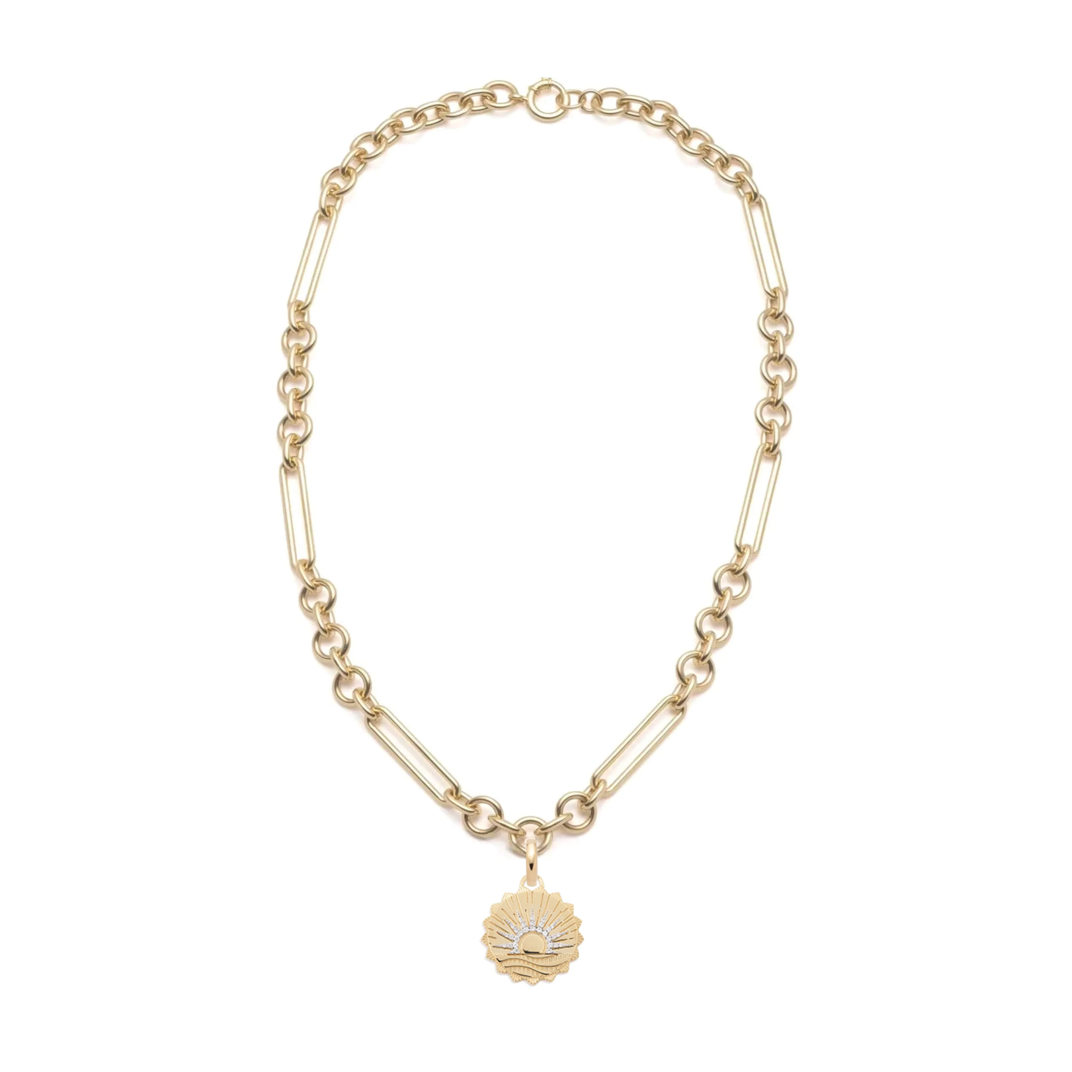 Internal Compass | New Beginnings Midsize Mixed Clip Necklace | Diamonds, Yellow Gold - Image 2