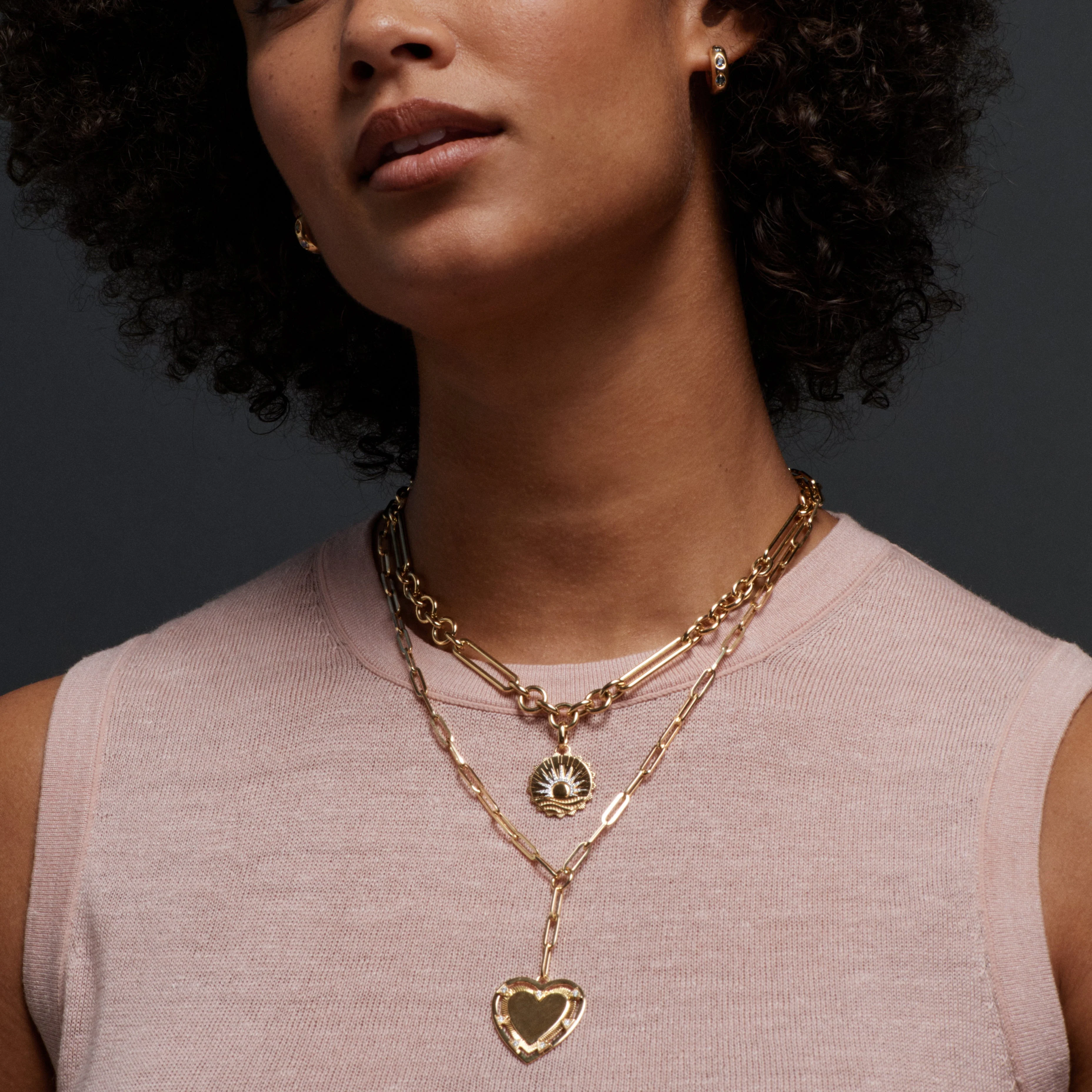 Internal Compass | New Beginnings Midsize Mixed Clip Necklace | Diamonds, Yellow Gold - Image 3
